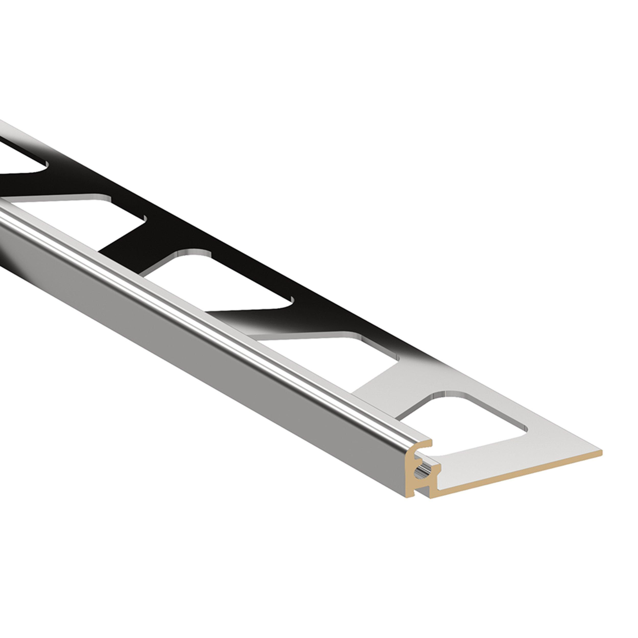 Schluter Jolly Edge Trim 3/8in. Aluminum Chrome-Plated Solid Brass