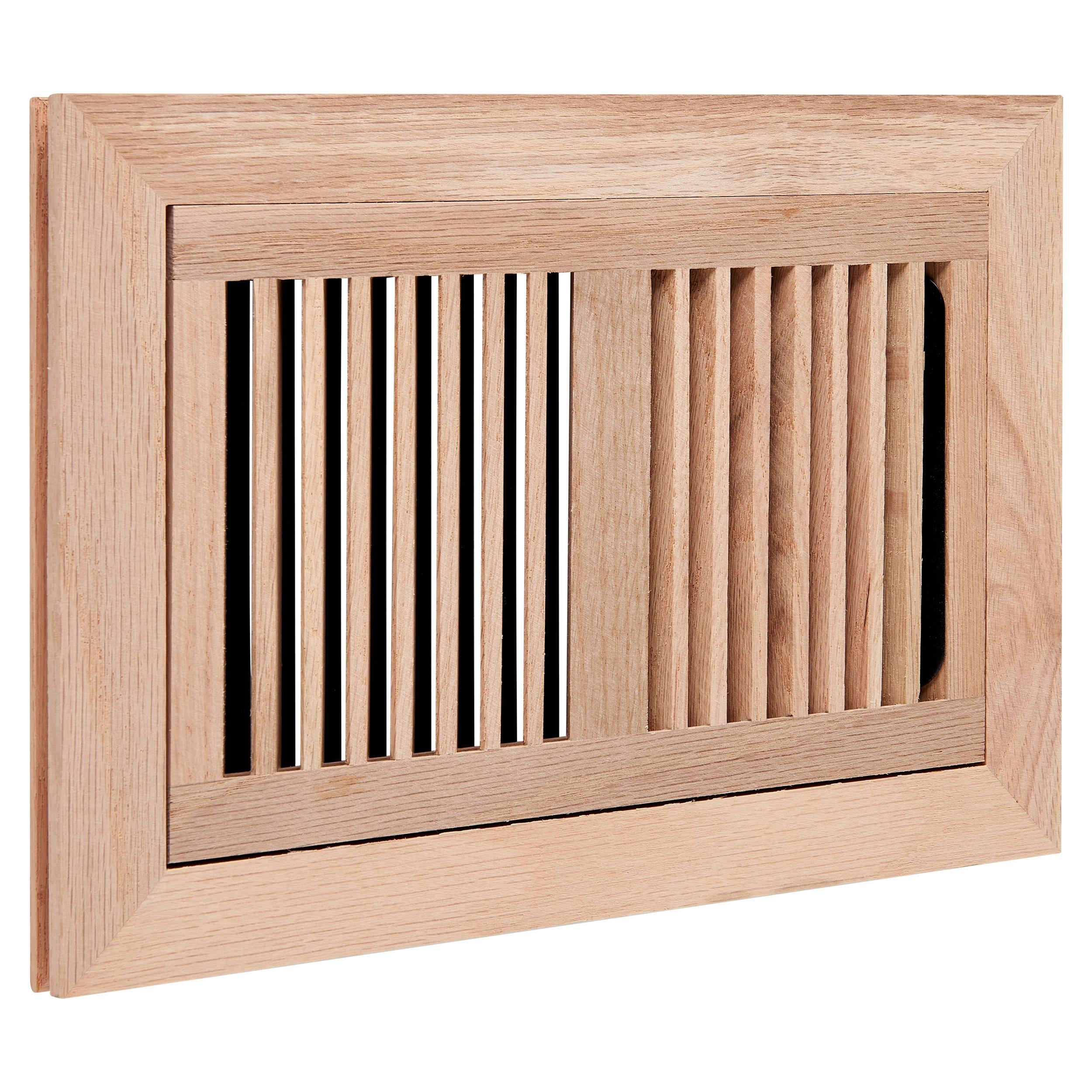 Unfinished 6x10 Red Oak Flush Vent Mount with Damper