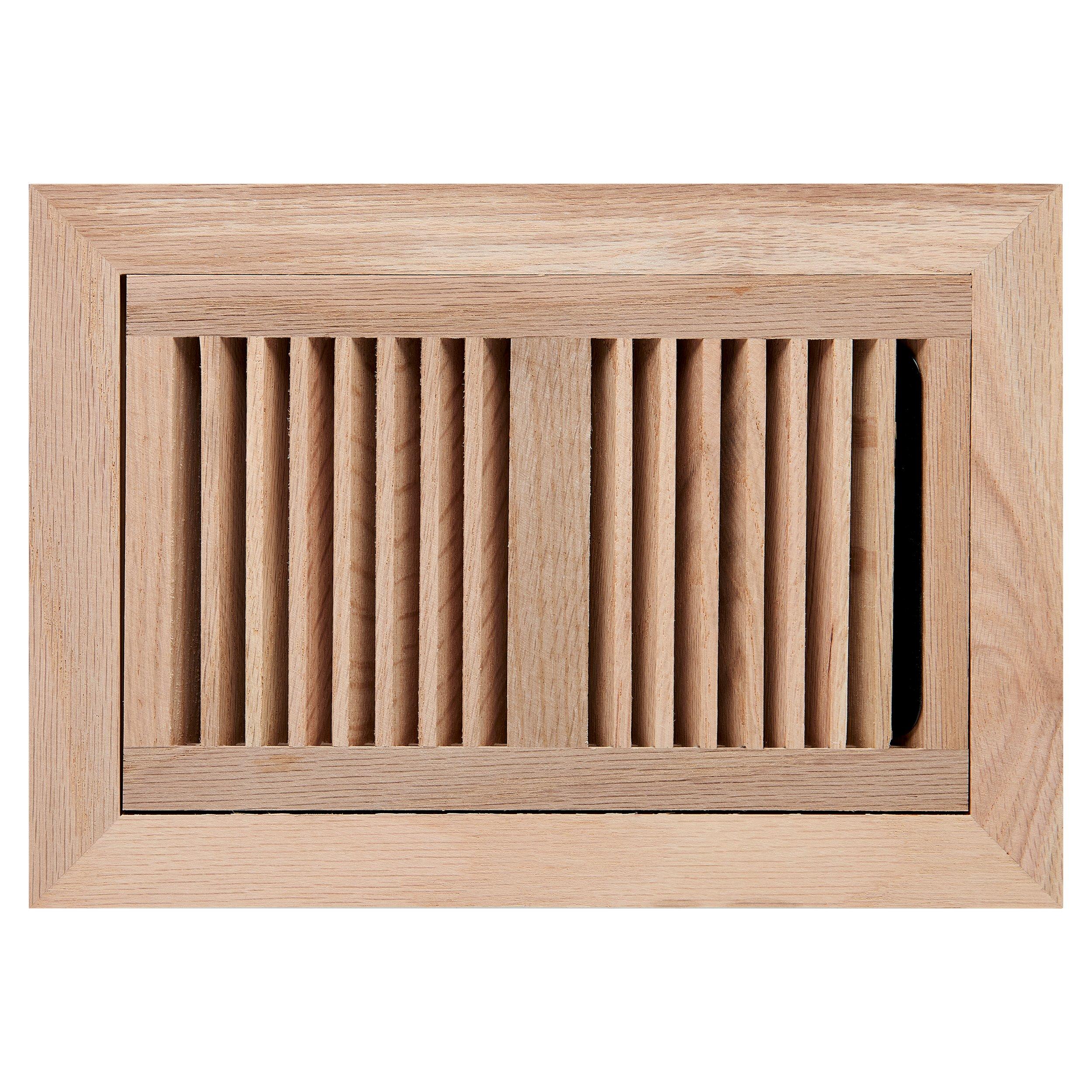 Unfinished 6x10 Red Oak Flush Vent Mount with Damper