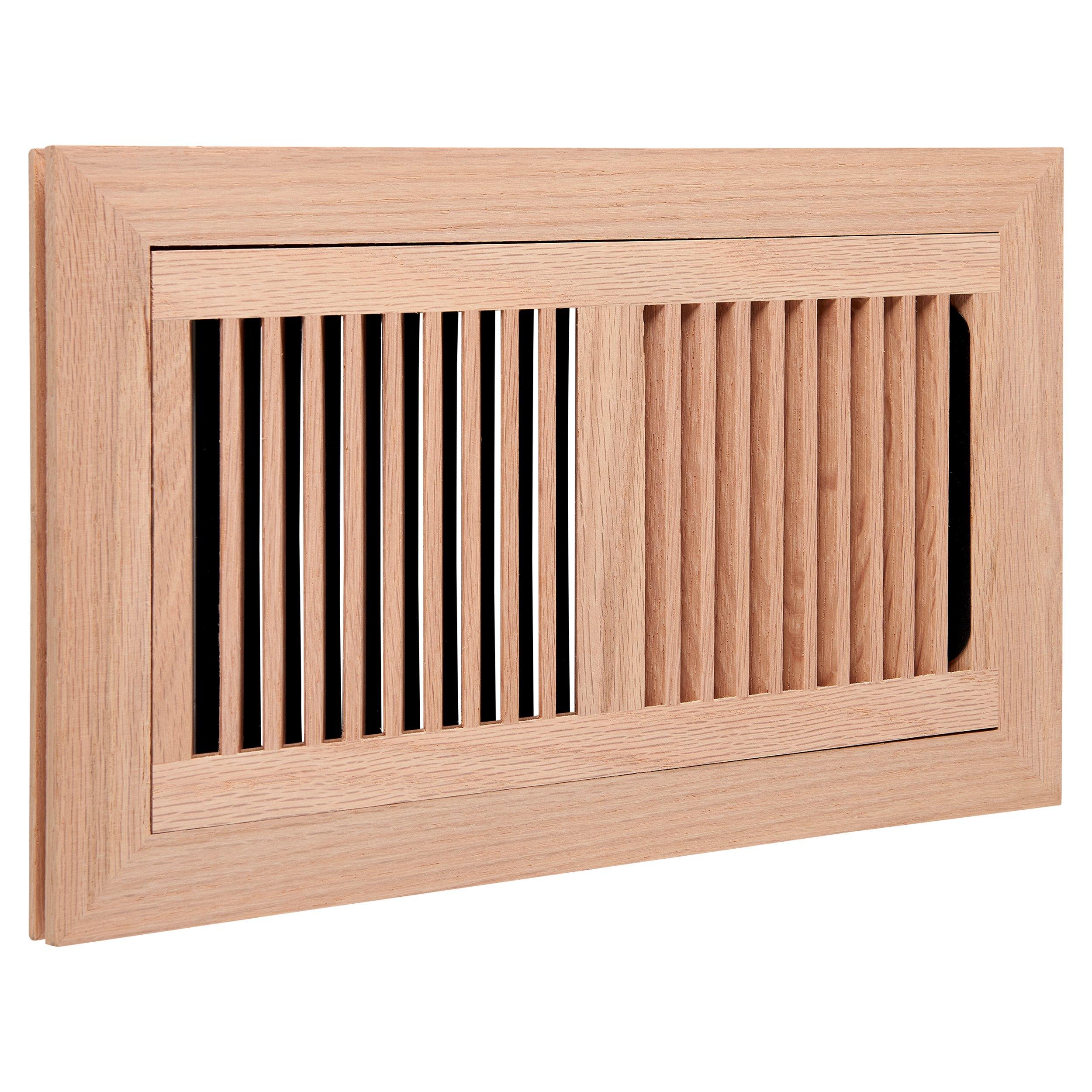 Unfinished 6x12 Red Oak Flush Vent Mount with Damper