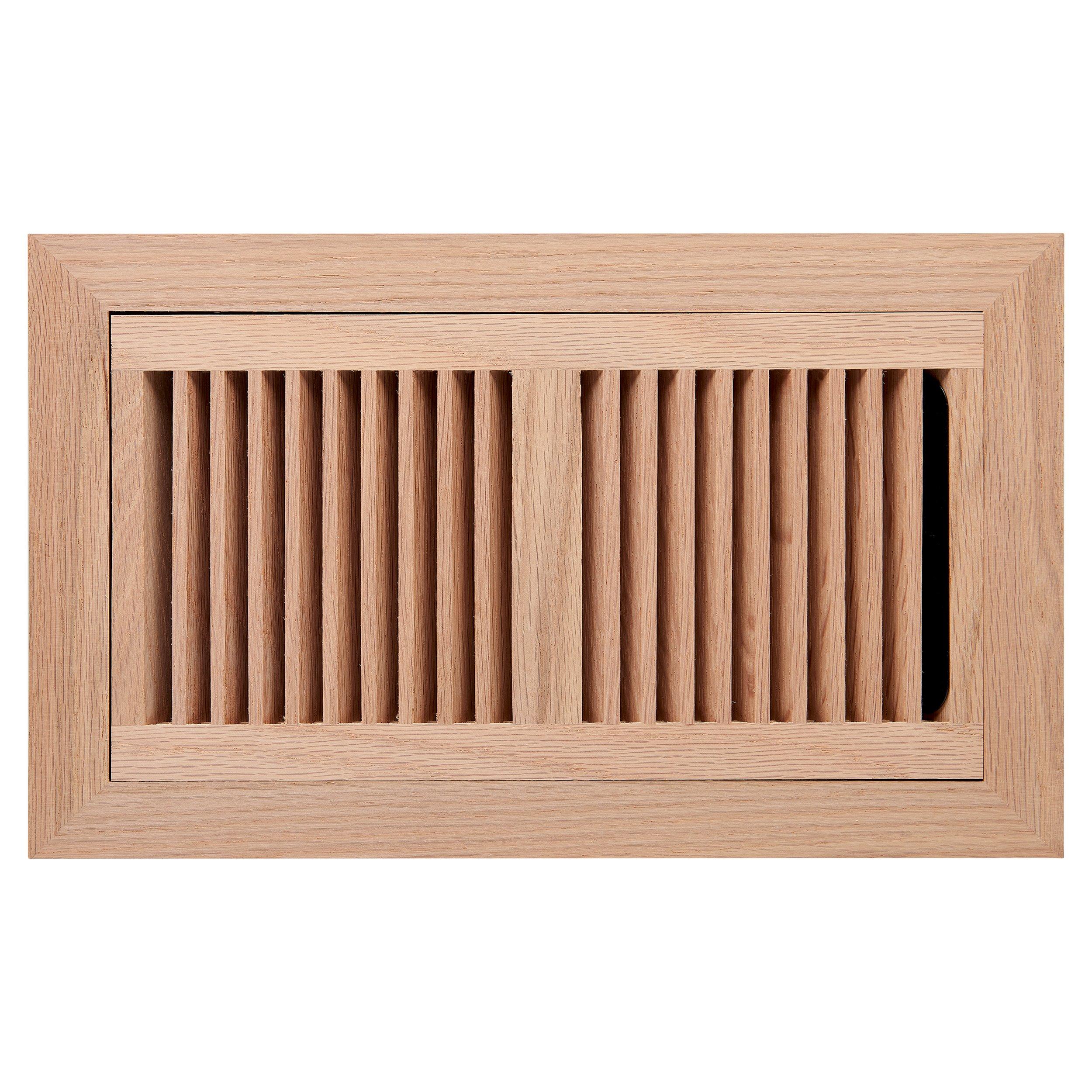 Unfinished 6x12 Red Oak Flush Vent Mount with Damper