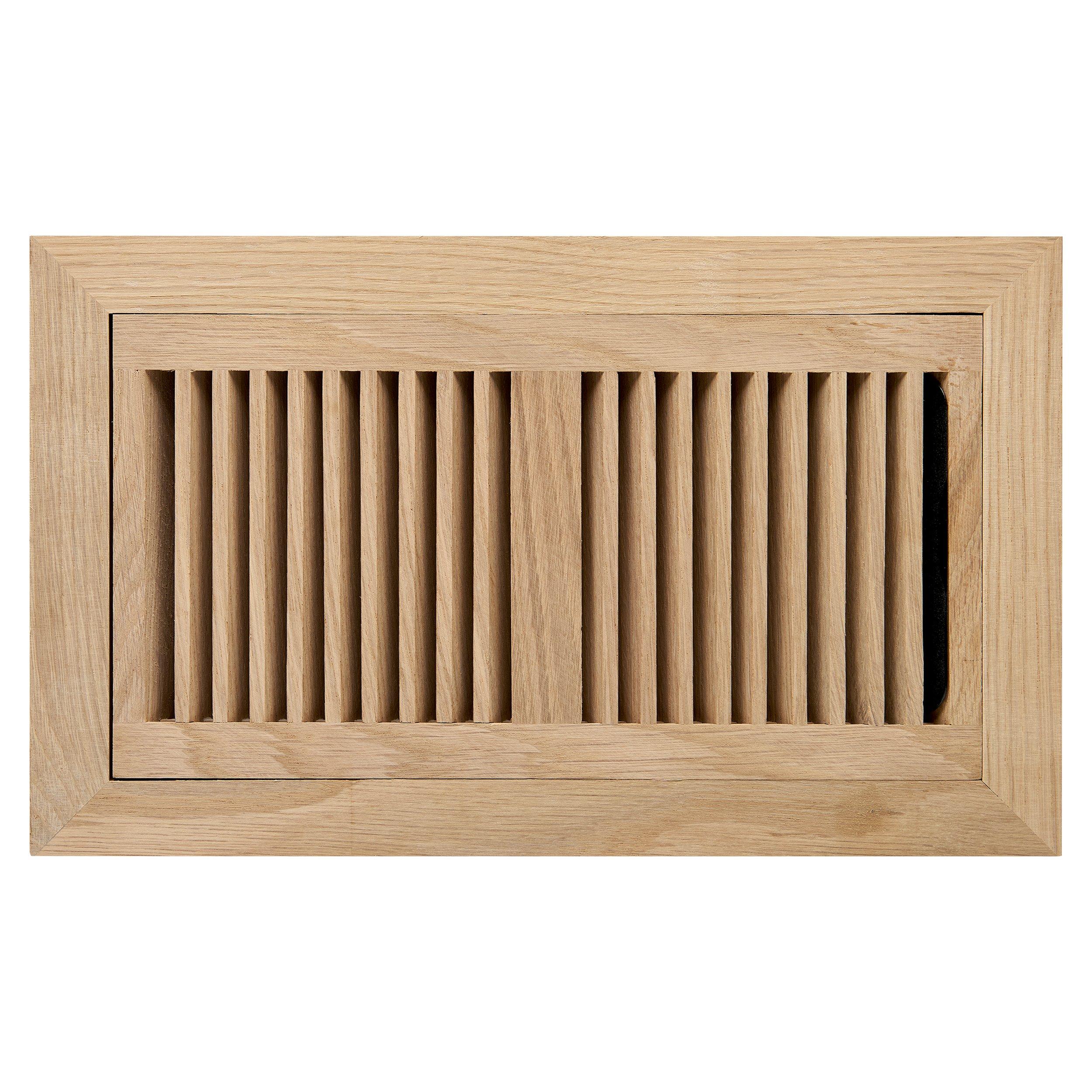 Unfinished 6x12 White Oak Flush Vent Mount with Damper