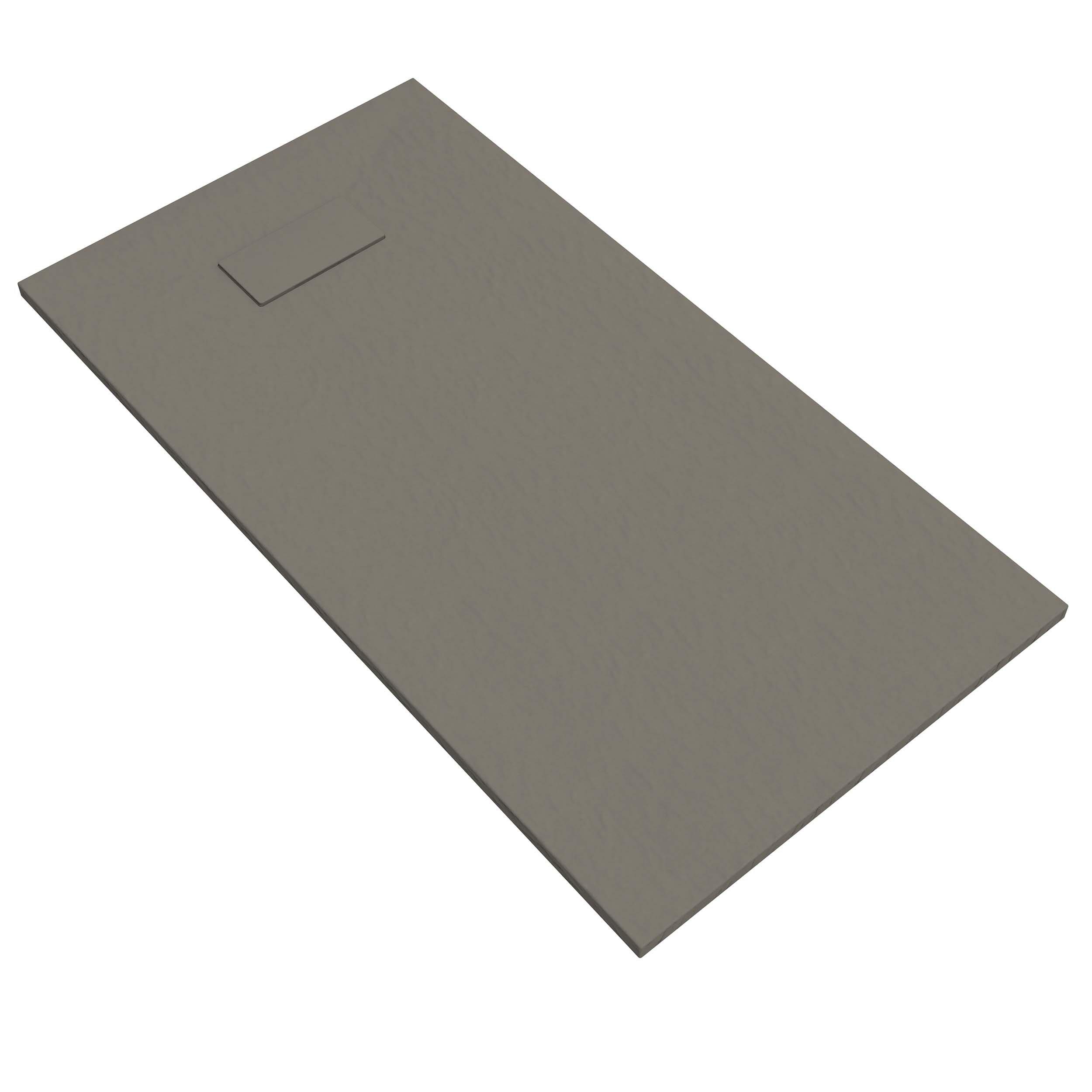 UpHome Solid Composite Stone Desert Gray Slate Shower Pan Base with ...