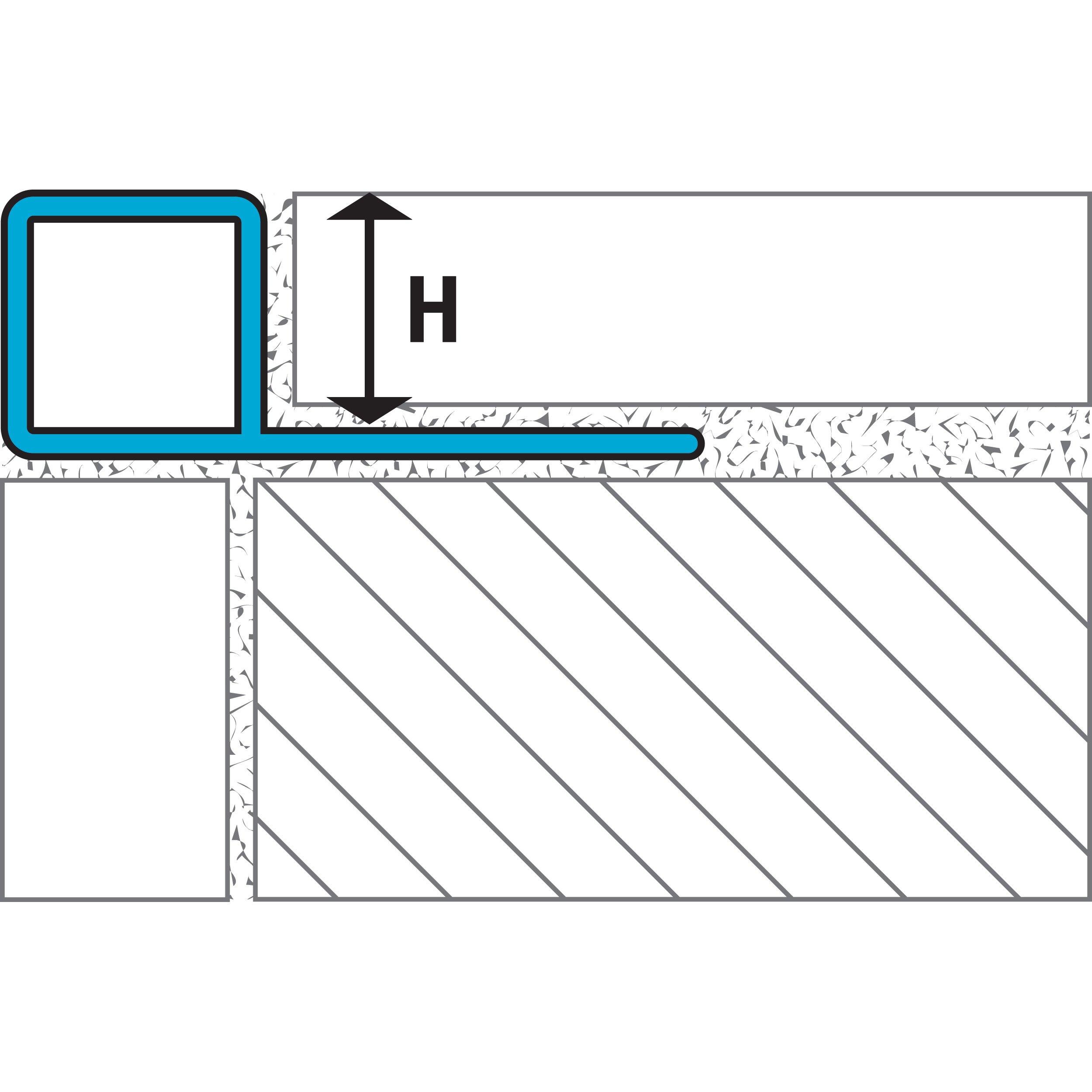 Laticrete Square Edge 3/8in. Textured Color-Coated Aluminum Profile&nbsp;
