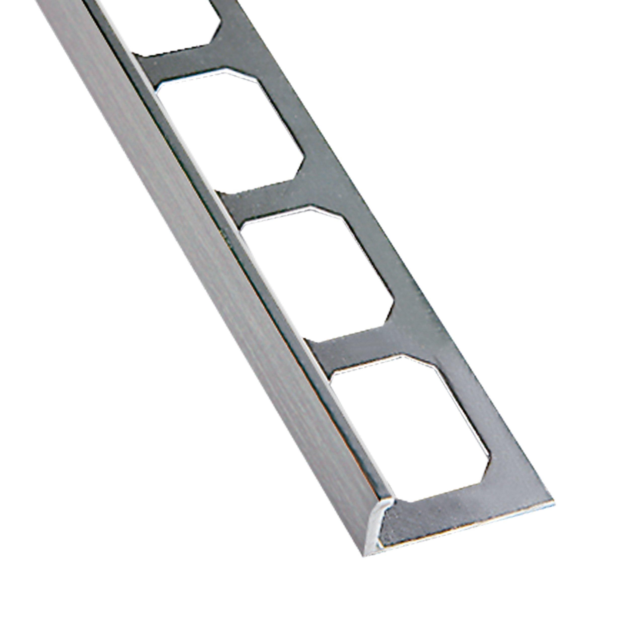 Laticrete L-Shape Edge 1/2in. Brushed Chrome Profile
