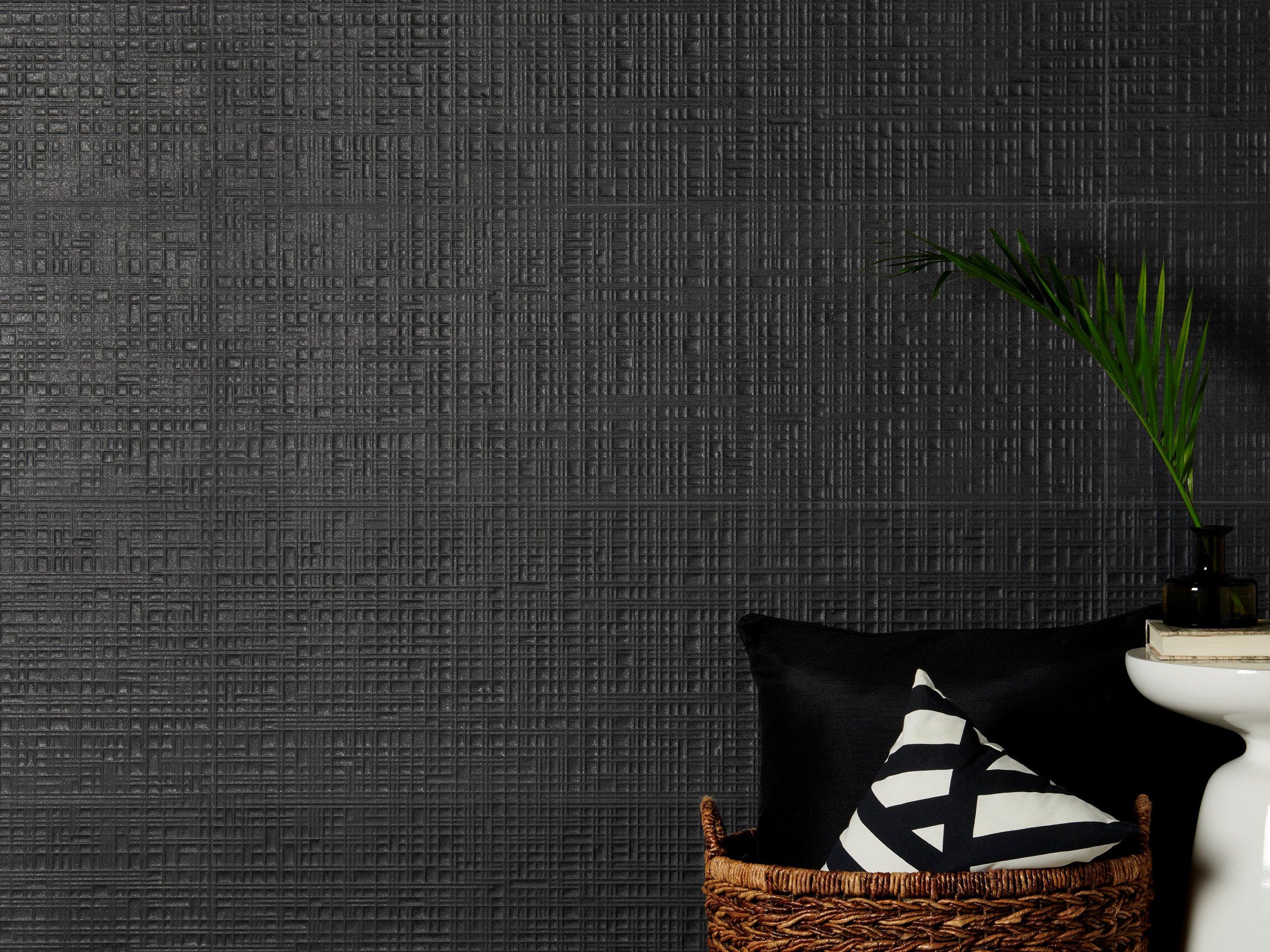 Nero Luna Basketweave Wall Tile