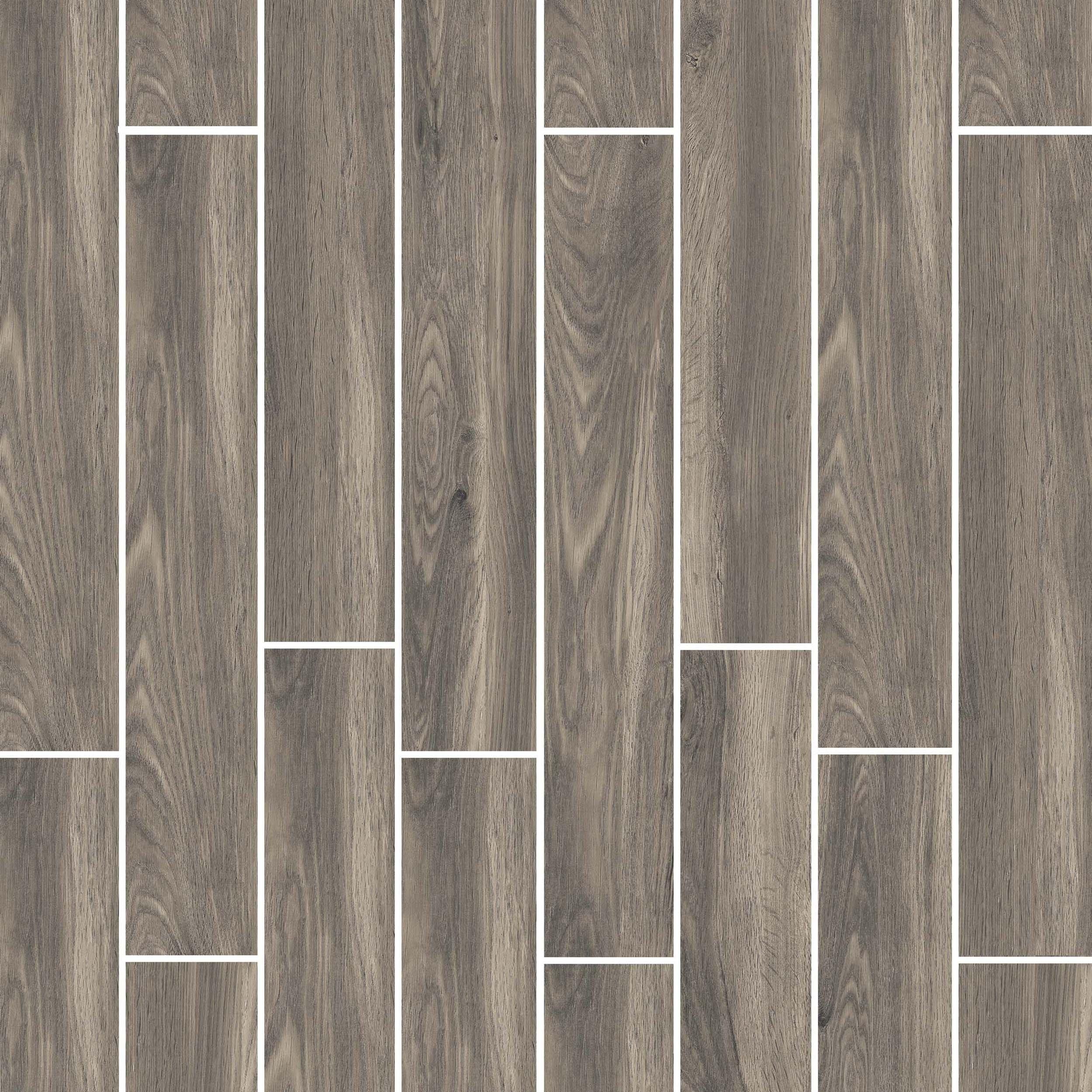 Elmwood Grey Wood Plank Porcelain Tile
