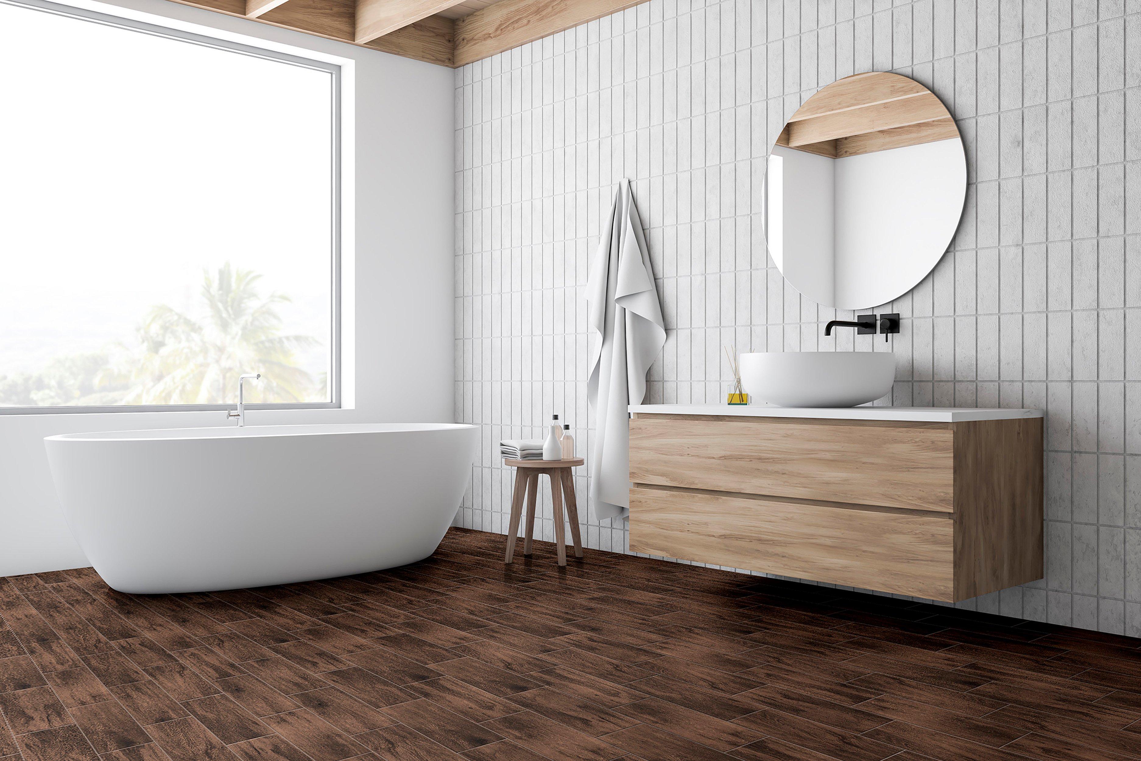 Triton Walnut Wood Plank Matte Ceramic Tile