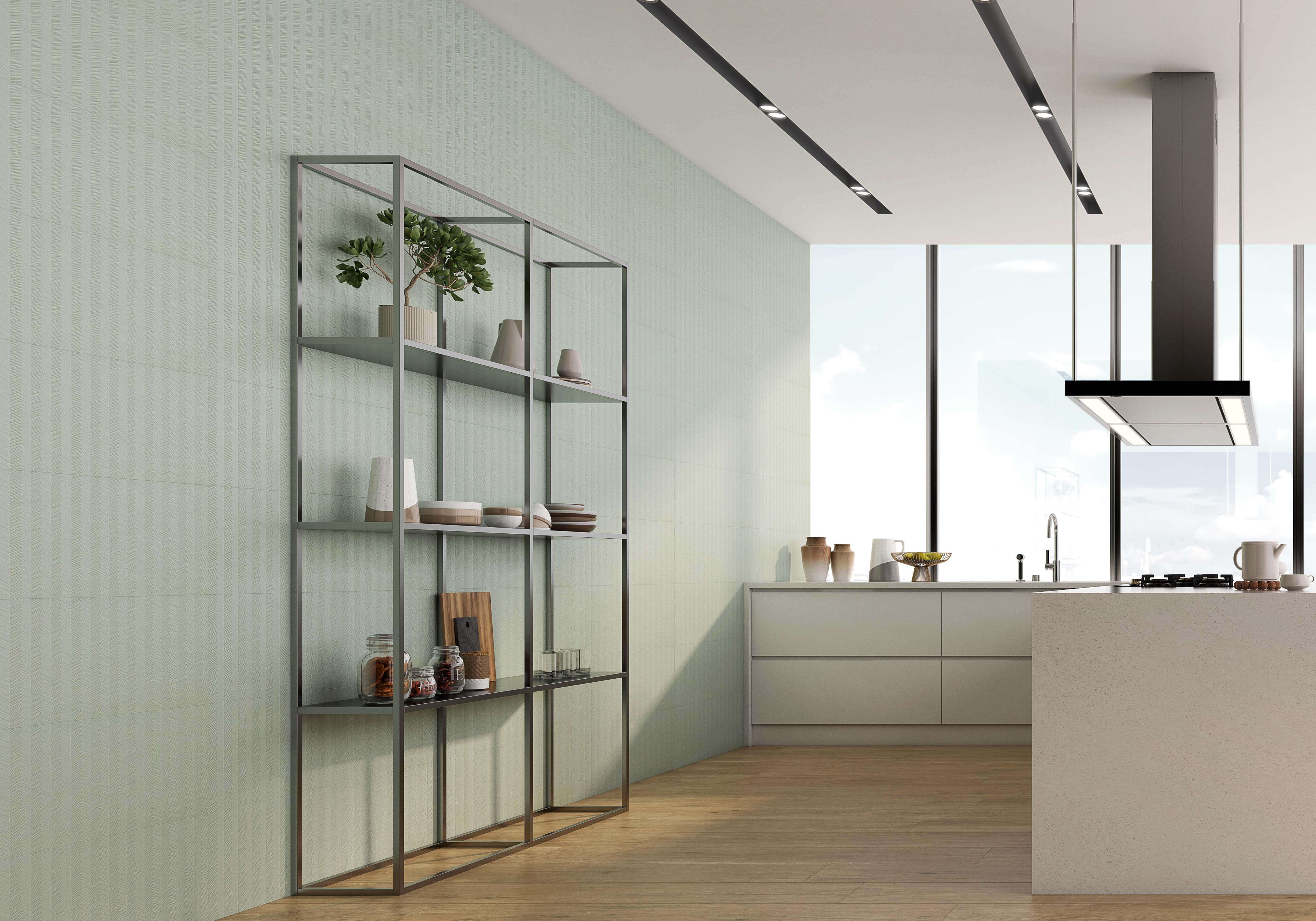 Aloe Mini Chevron Ceramic Wall Tile