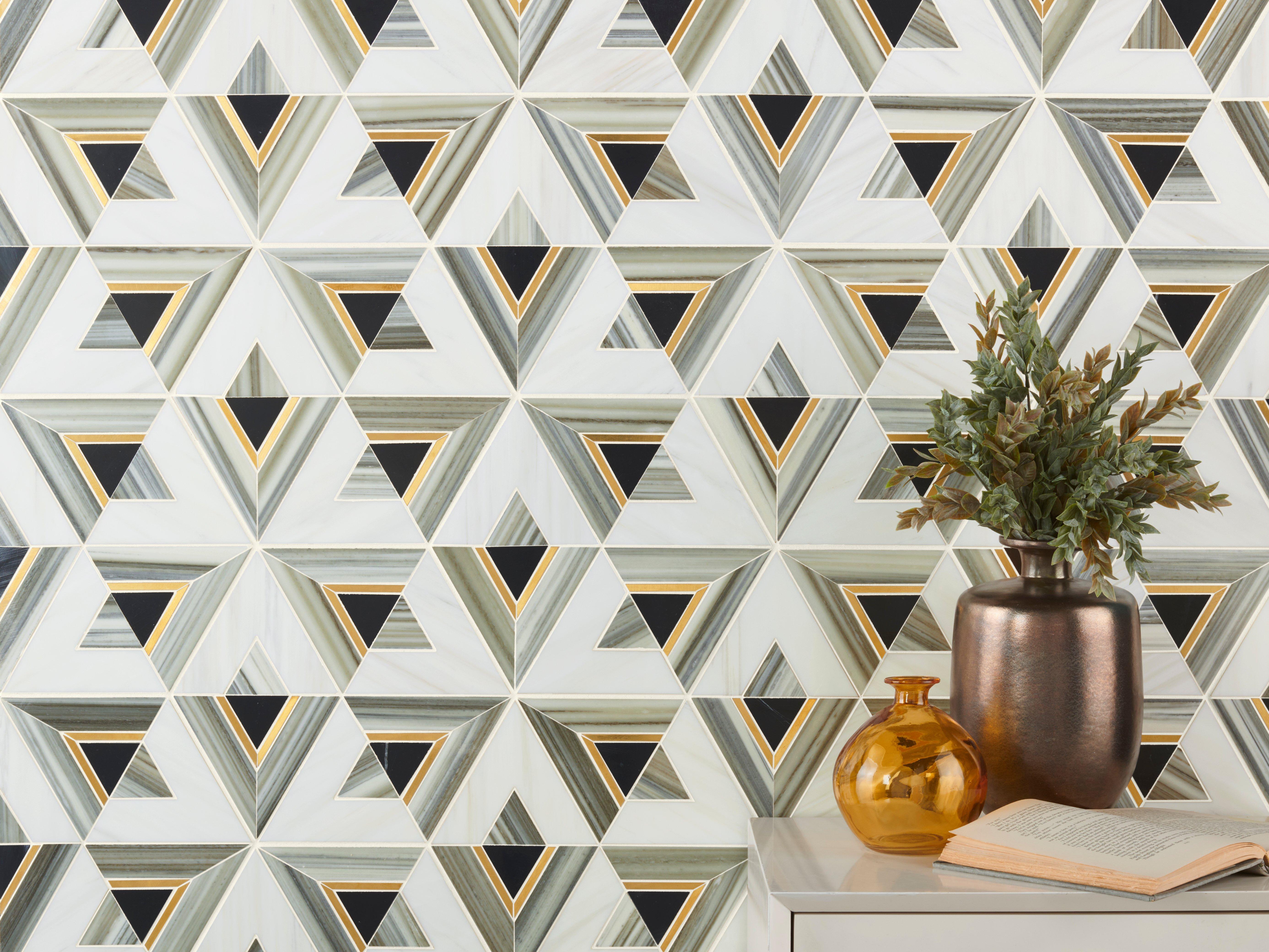 Jax Dolomite Nero Brass Marble Mosaic