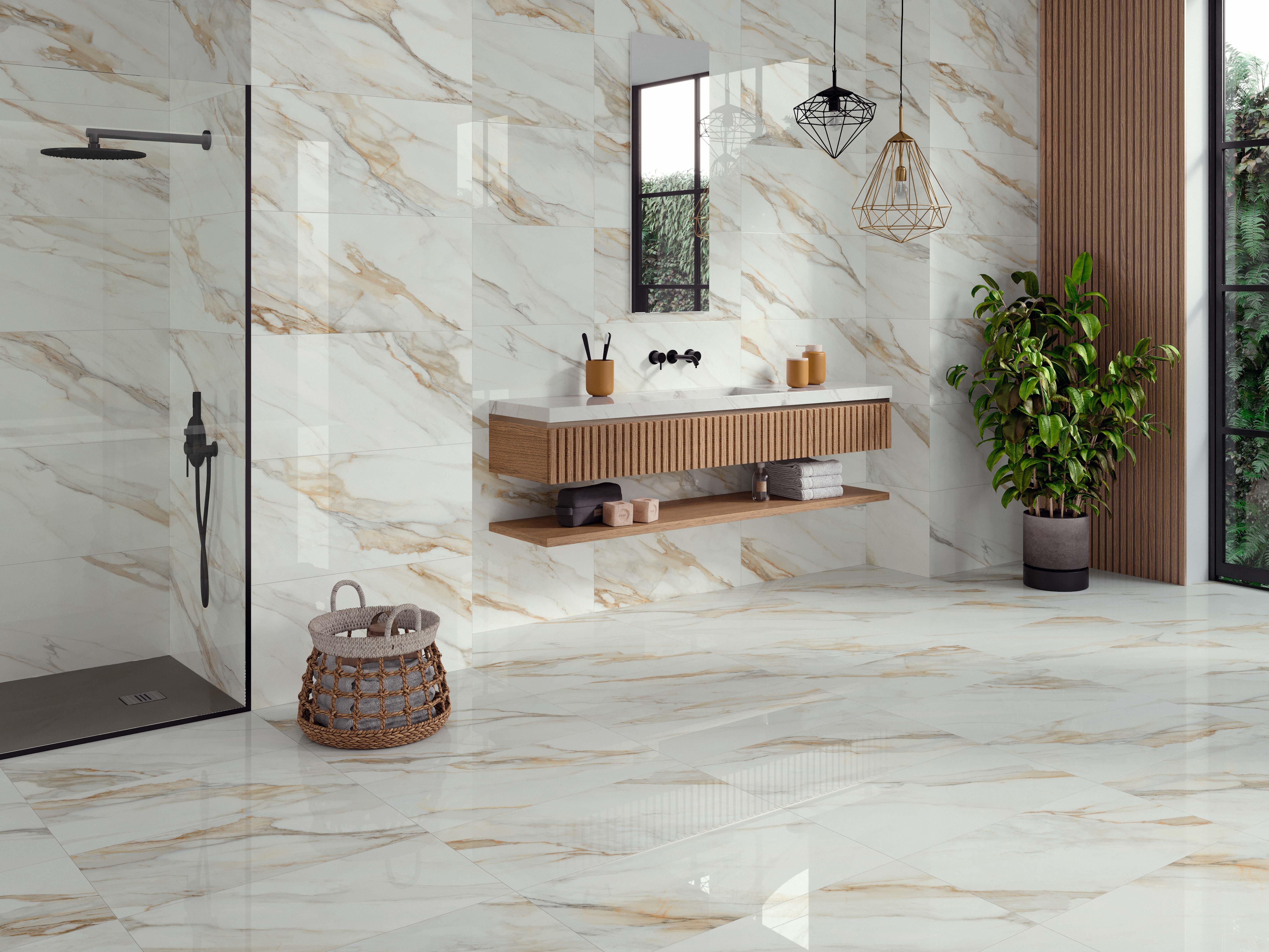 Romana Bianca Polished Porcelain Tile