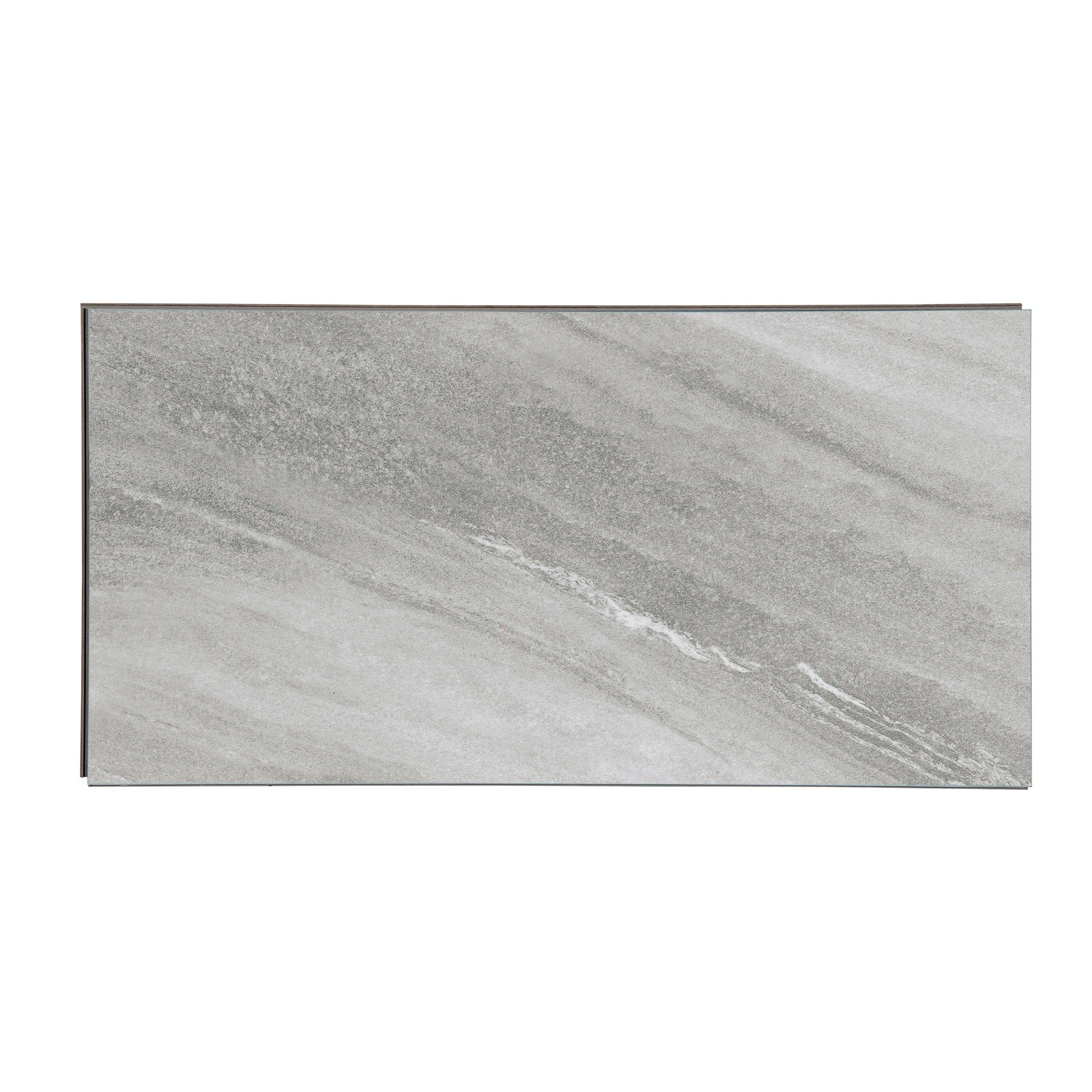 Brushed Silver Rigid Core Luxury Vinyl Plank - Foam Back