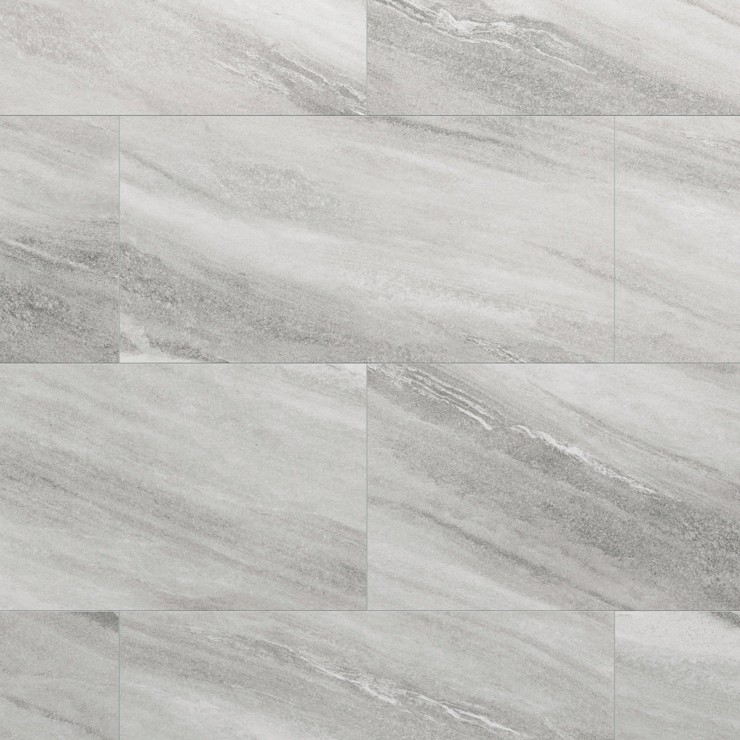 Brushed Silver Waterproof Rigid Core Luxury Vinyl Tile - Foam Pad