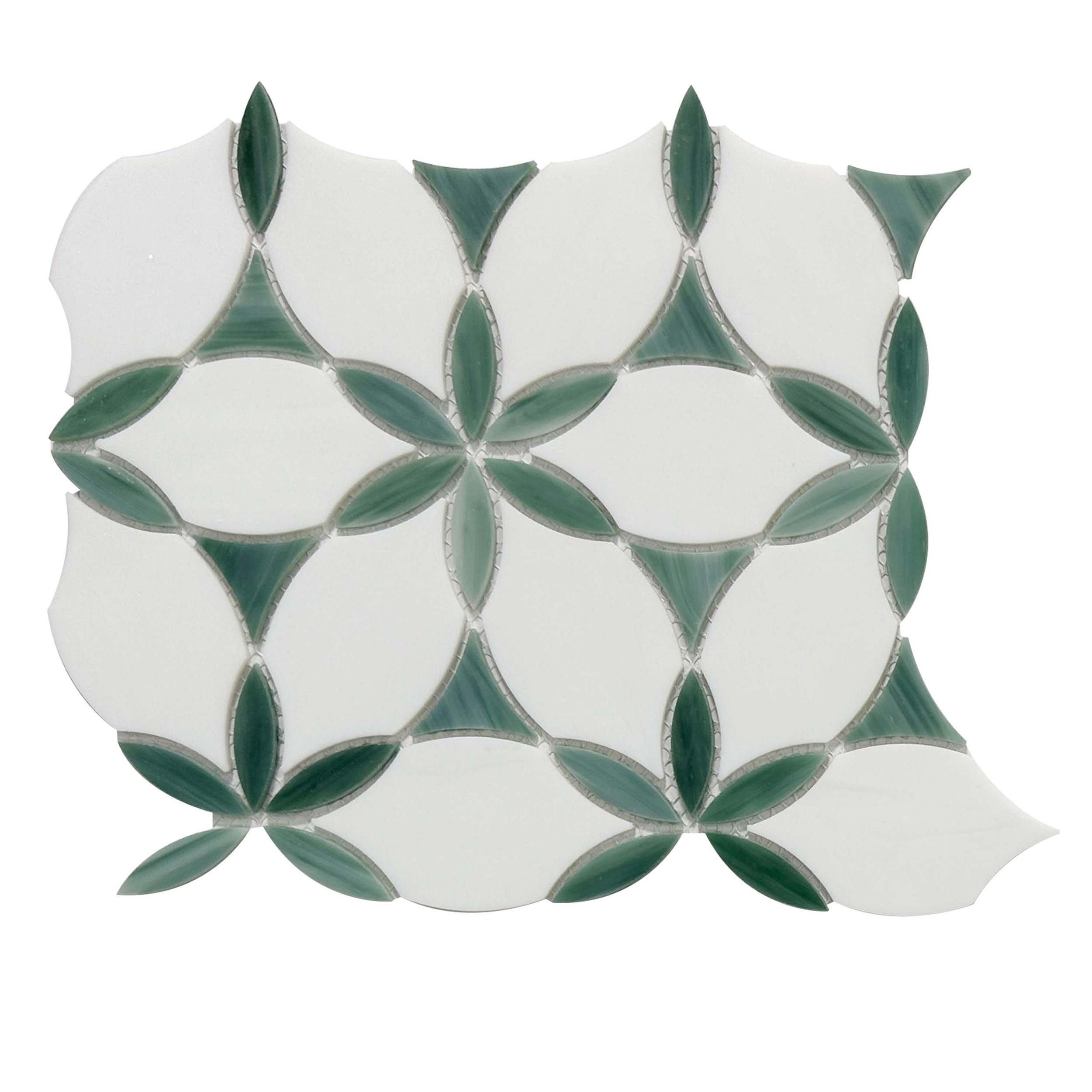 Jade Floral Art Glass Mosaic