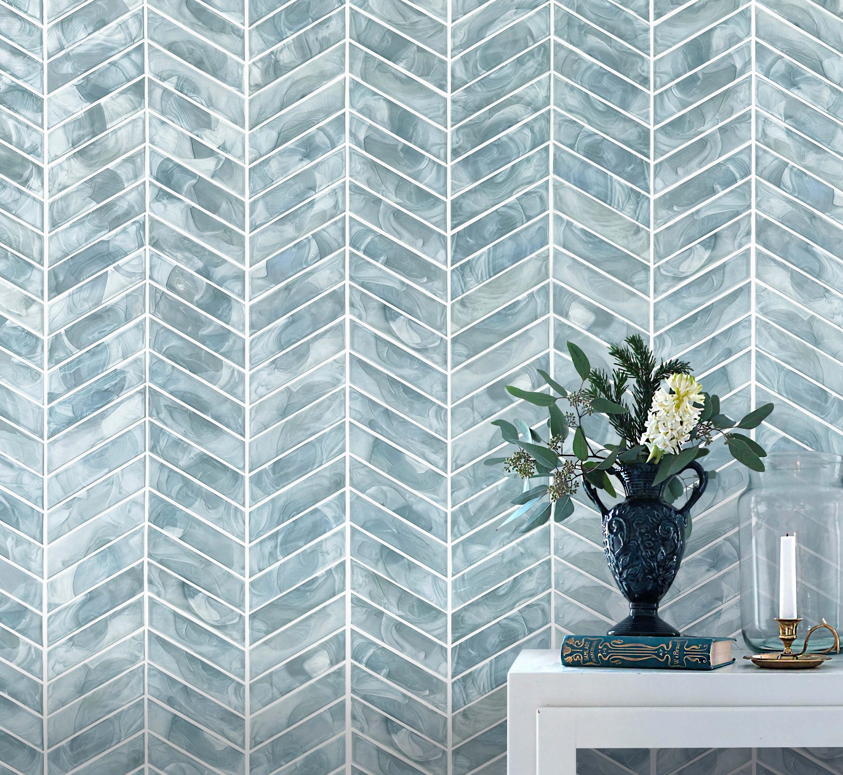 Aella Chevron Hot Glass Mosaic