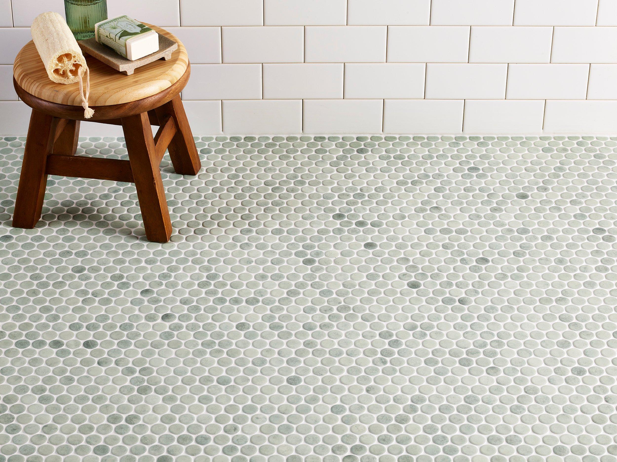 Seafoam Mist Matte Penny Porcelain Mosaic