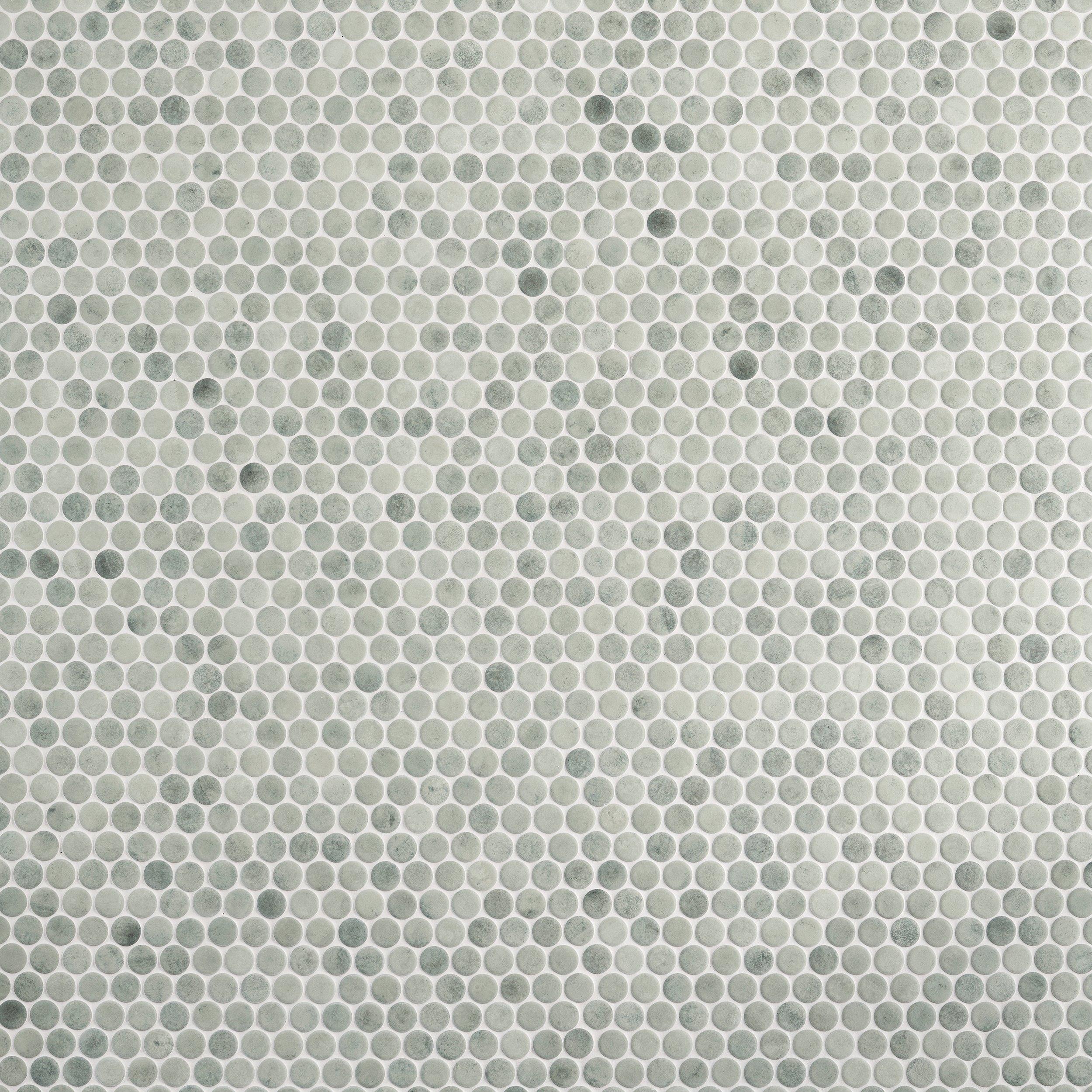 Seafoam Mist Matte Penny Porcelain Mosaic