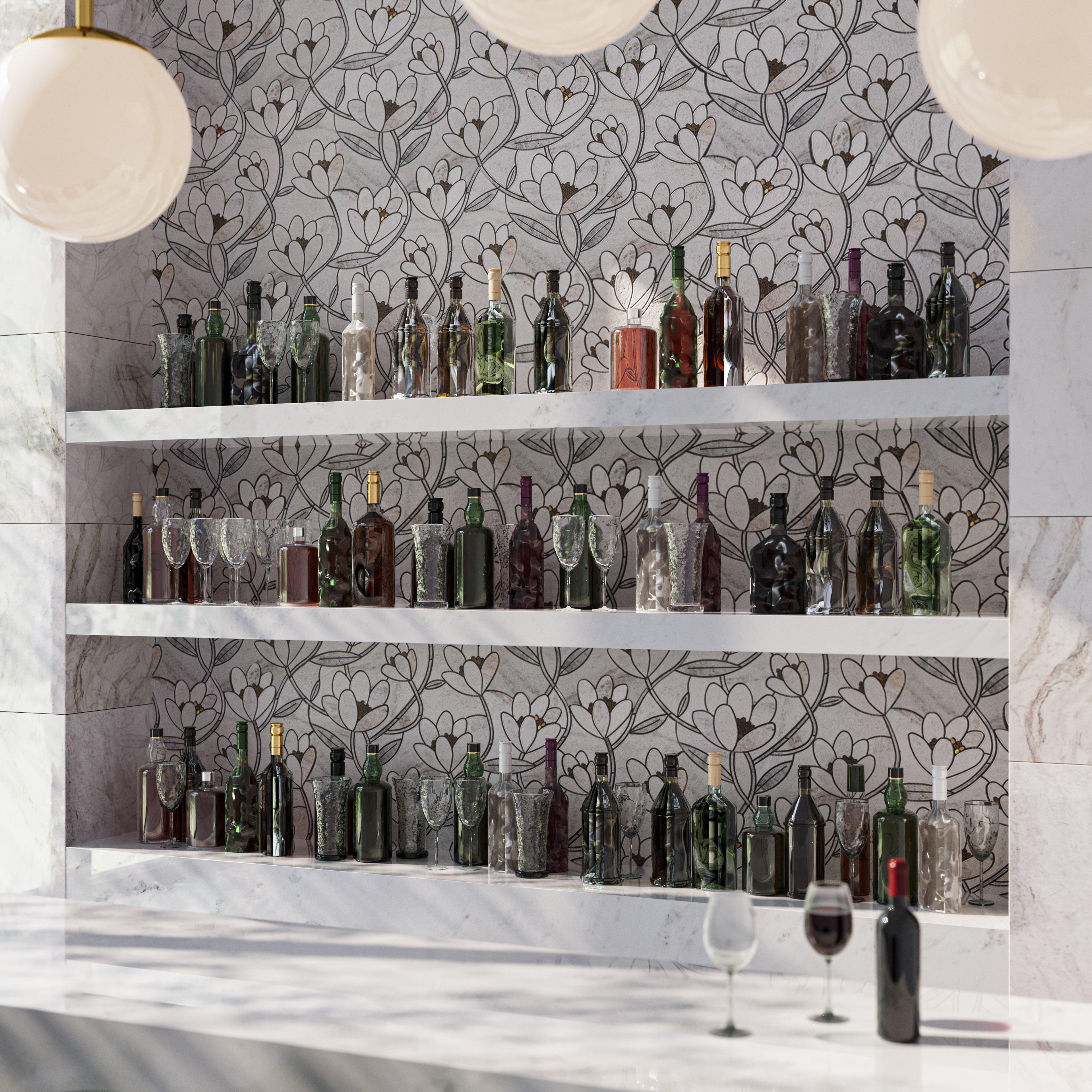 Bianco Orion Brass Framed Hexagon