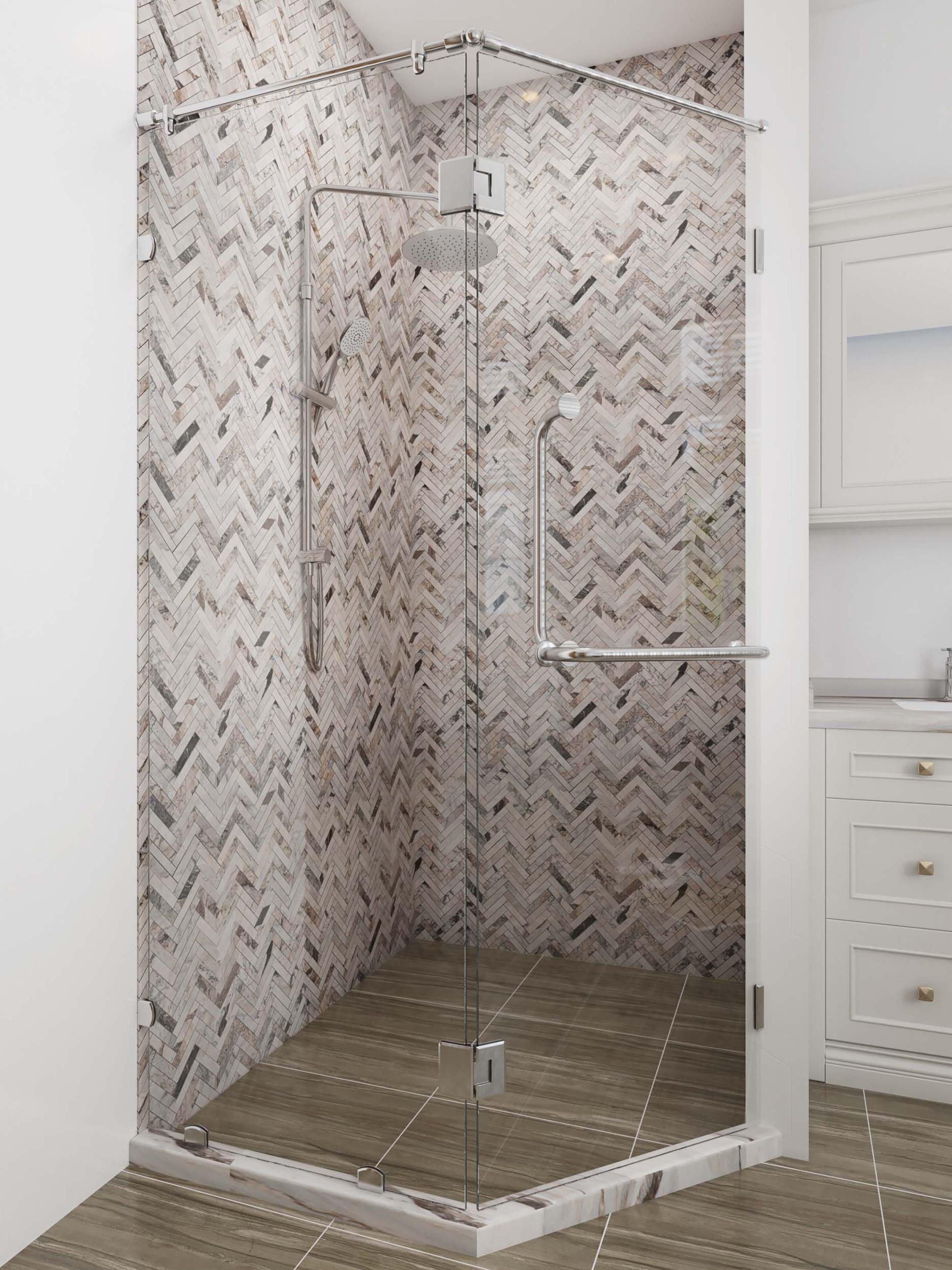 Sorrento Herringbone Polished Marble Mosaic