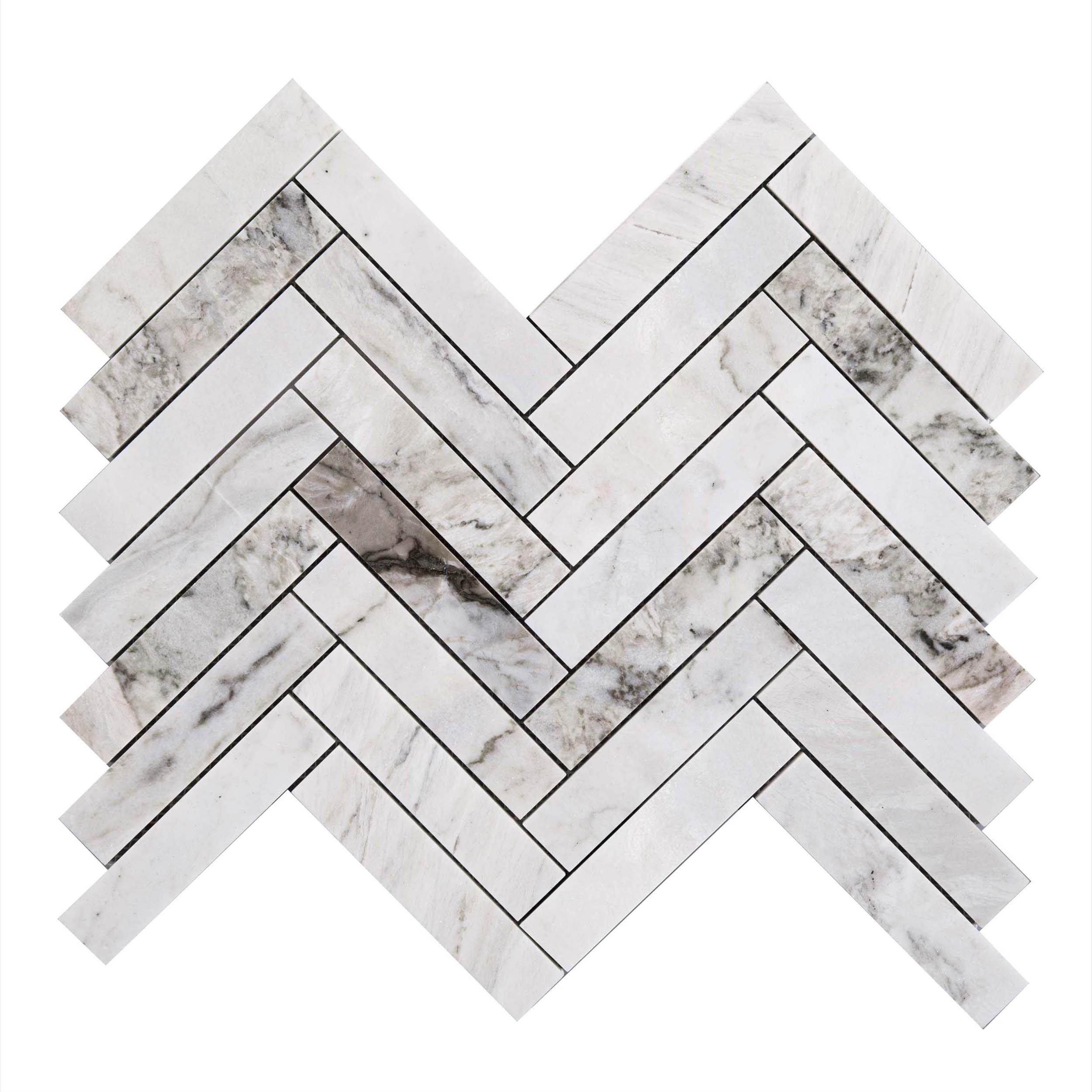 Sorrento Herringbone Polished Marble Mosaic