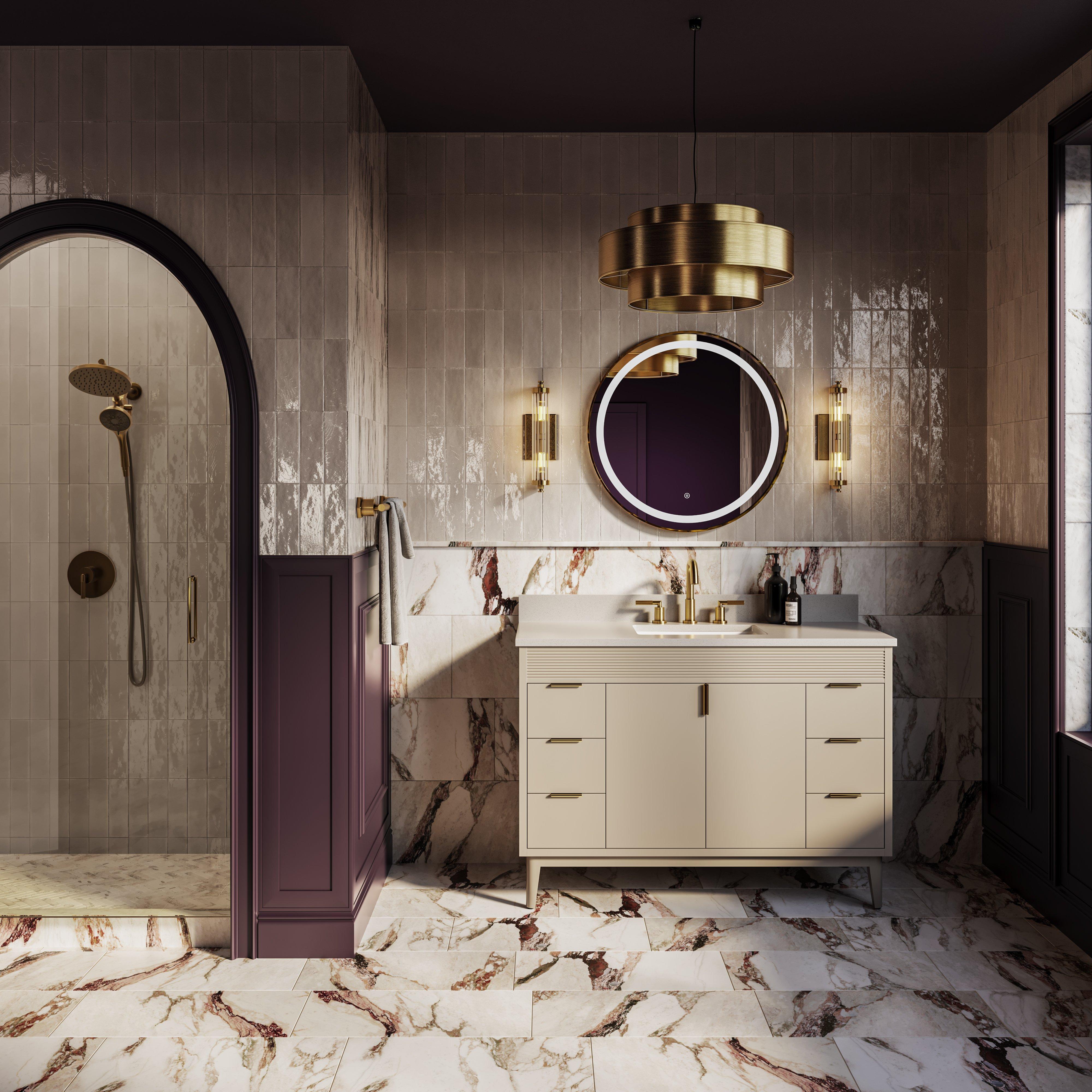 Julian 49 in. Off-White Vanity with Engineered Stone Top