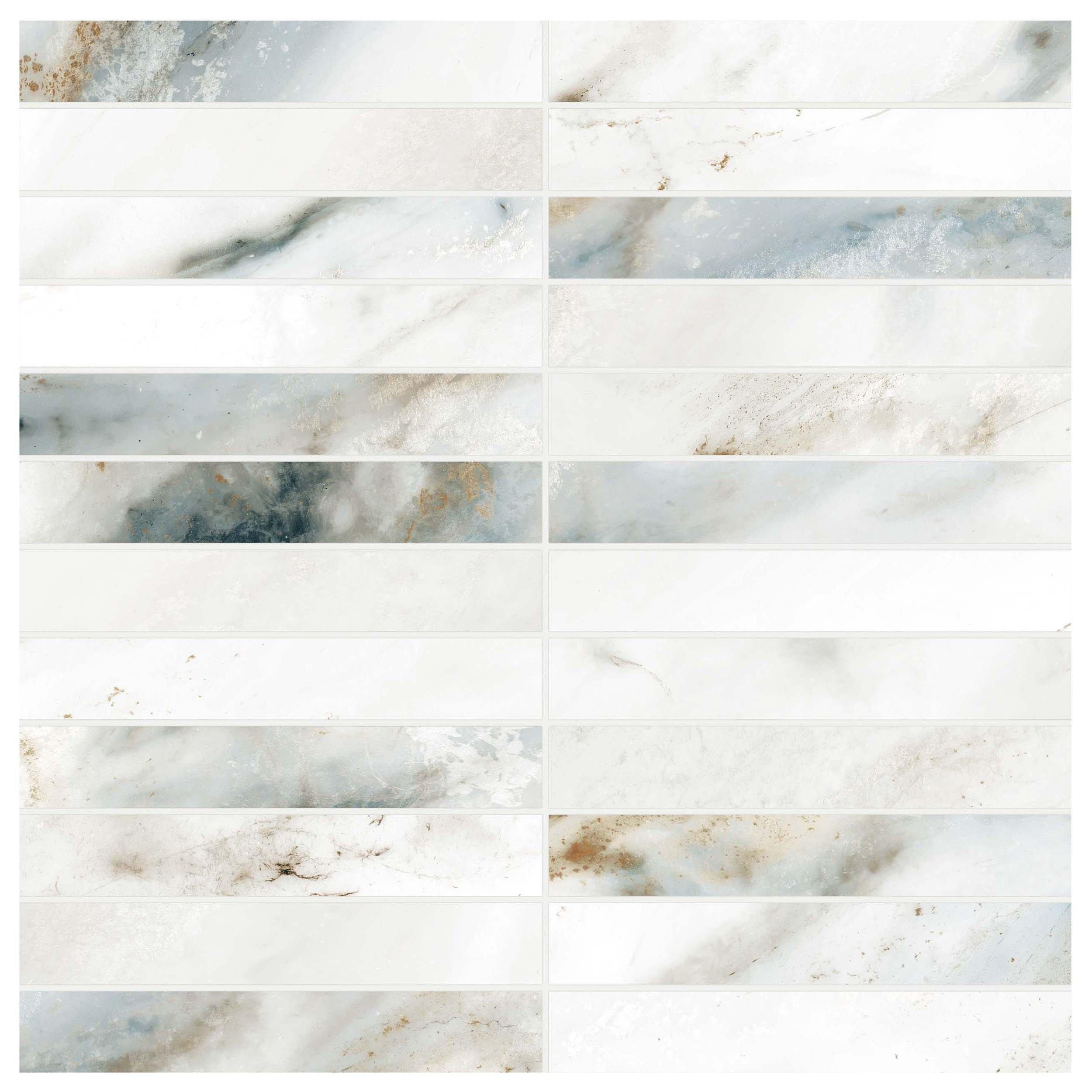 Celeste Azul Stack Porcelain Mosaic