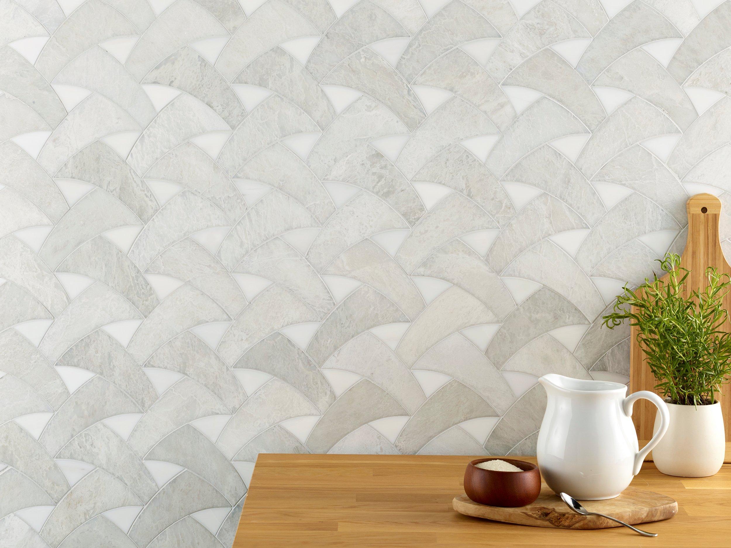 Serene Iceberg Dolomite Polished Marble Mosaic