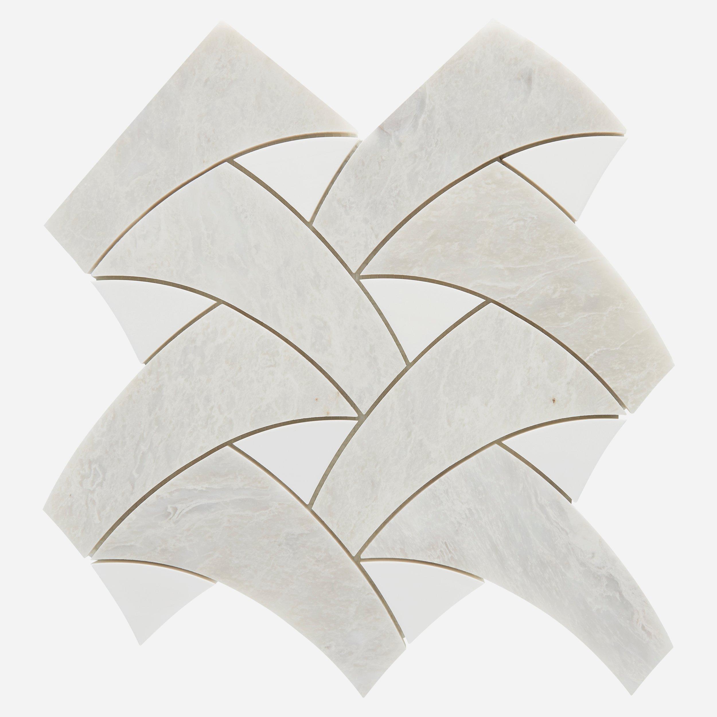 Serene Iceberg Dolomite Polished Marble Mosaic