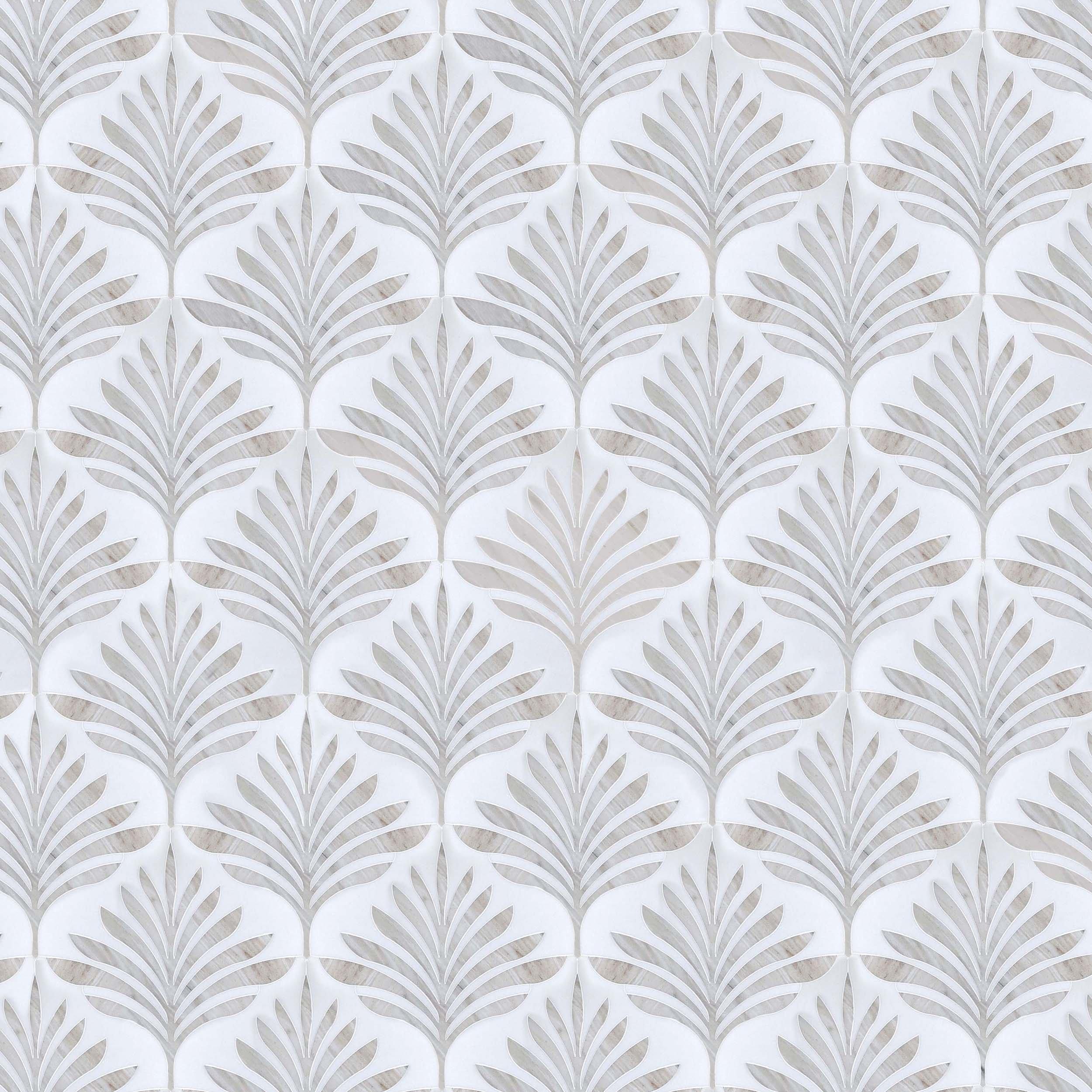 Taormina Thassos Nestos Waterjet Marble Mosaic