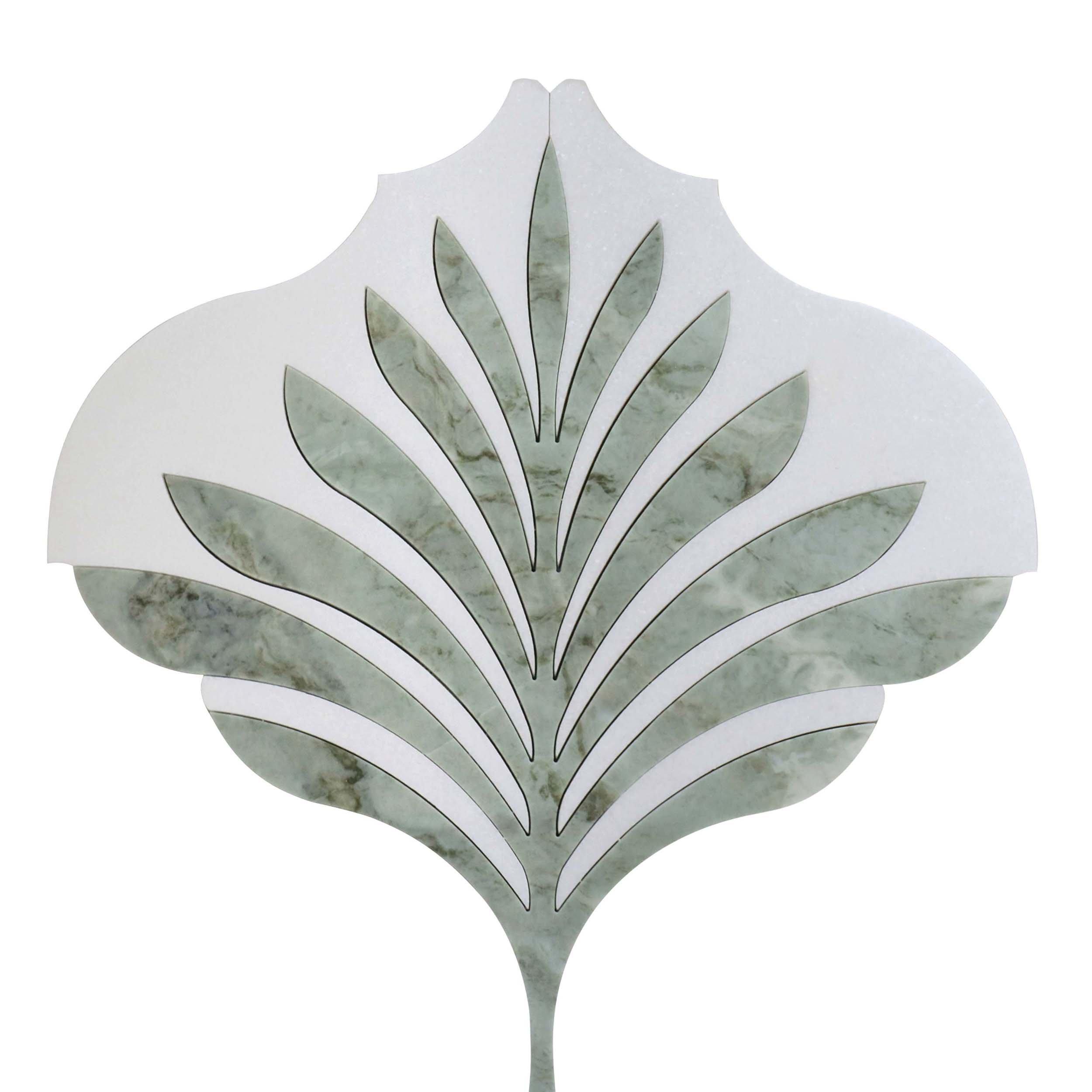 Palermo Thassos Emerald Shores Waterjet Marble Mosaic