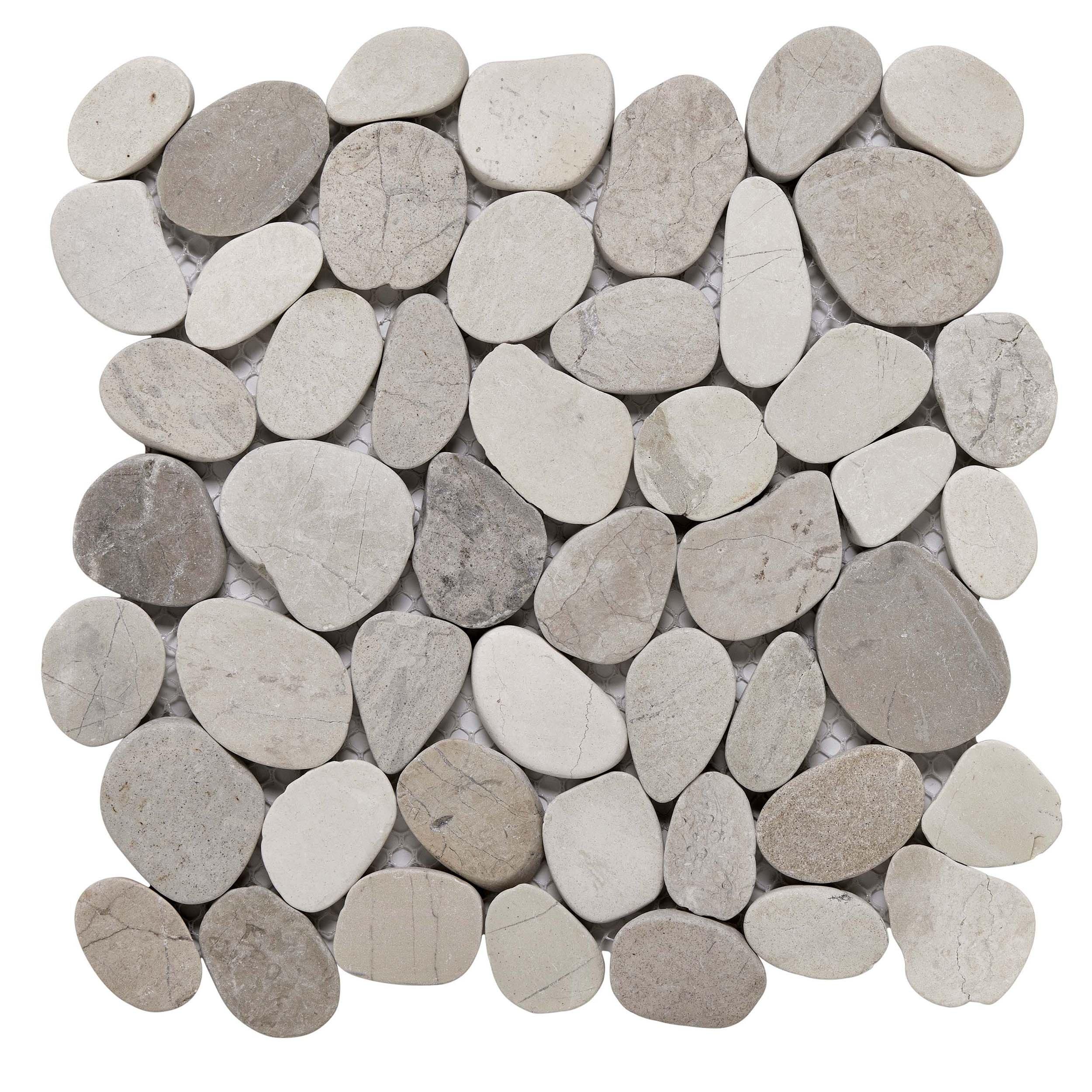 Lucia Tumbled Pebble Marble Mosaic | Floor and Decor