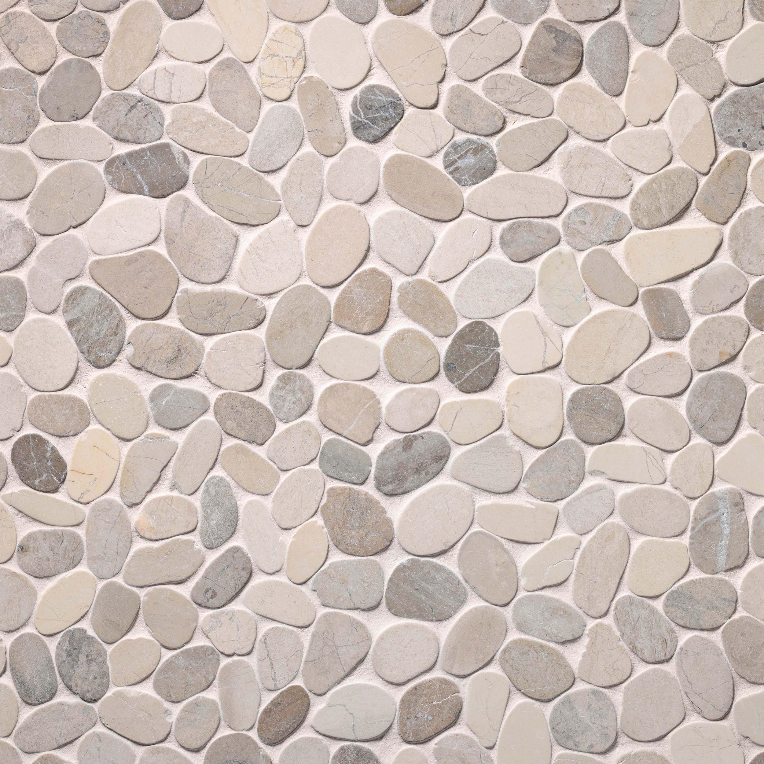 Lucia Tumbled Pebble Marble Mosaic | Floor and Decor