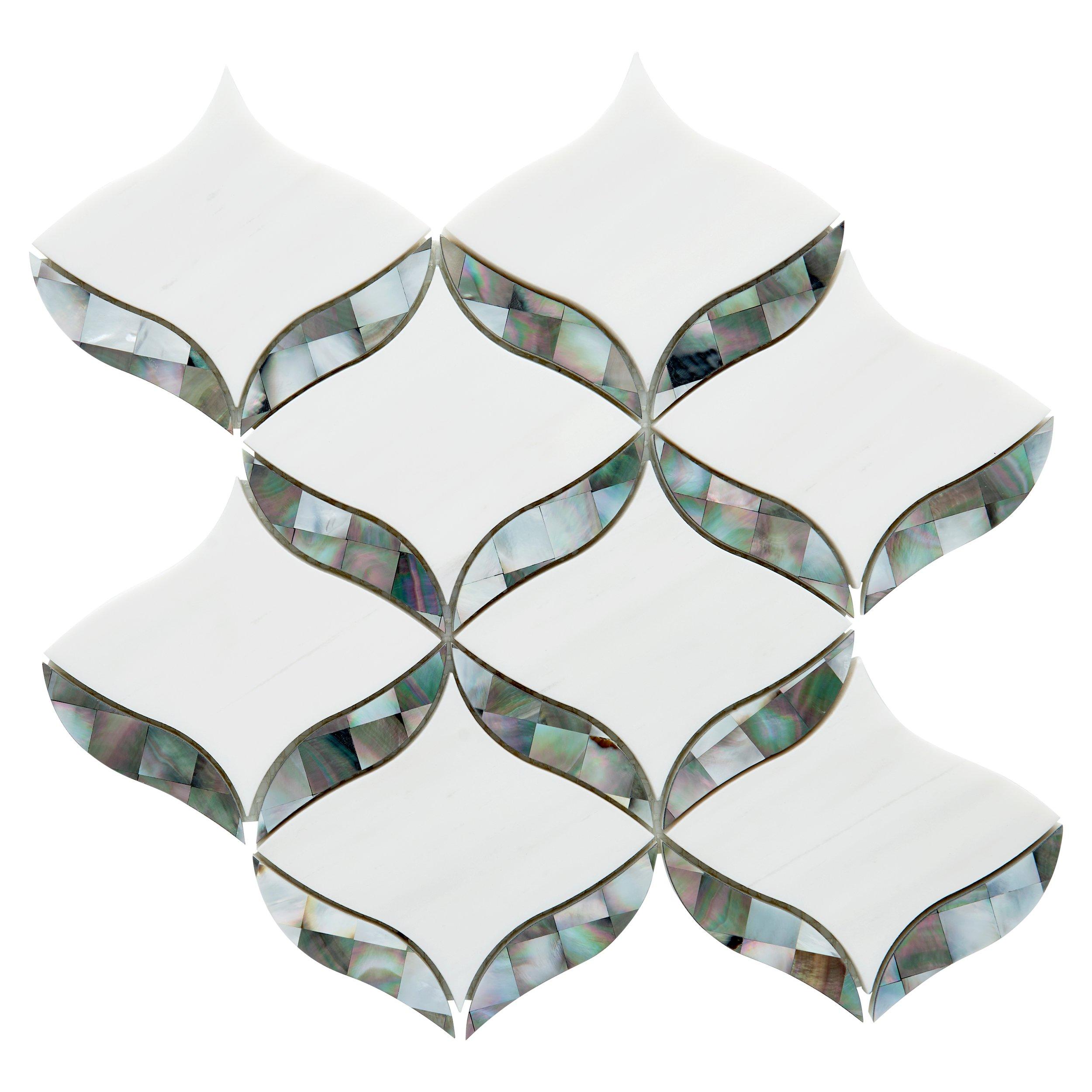 Calla Tahitian Mother of Pearl Waterjet Marble Mosaic