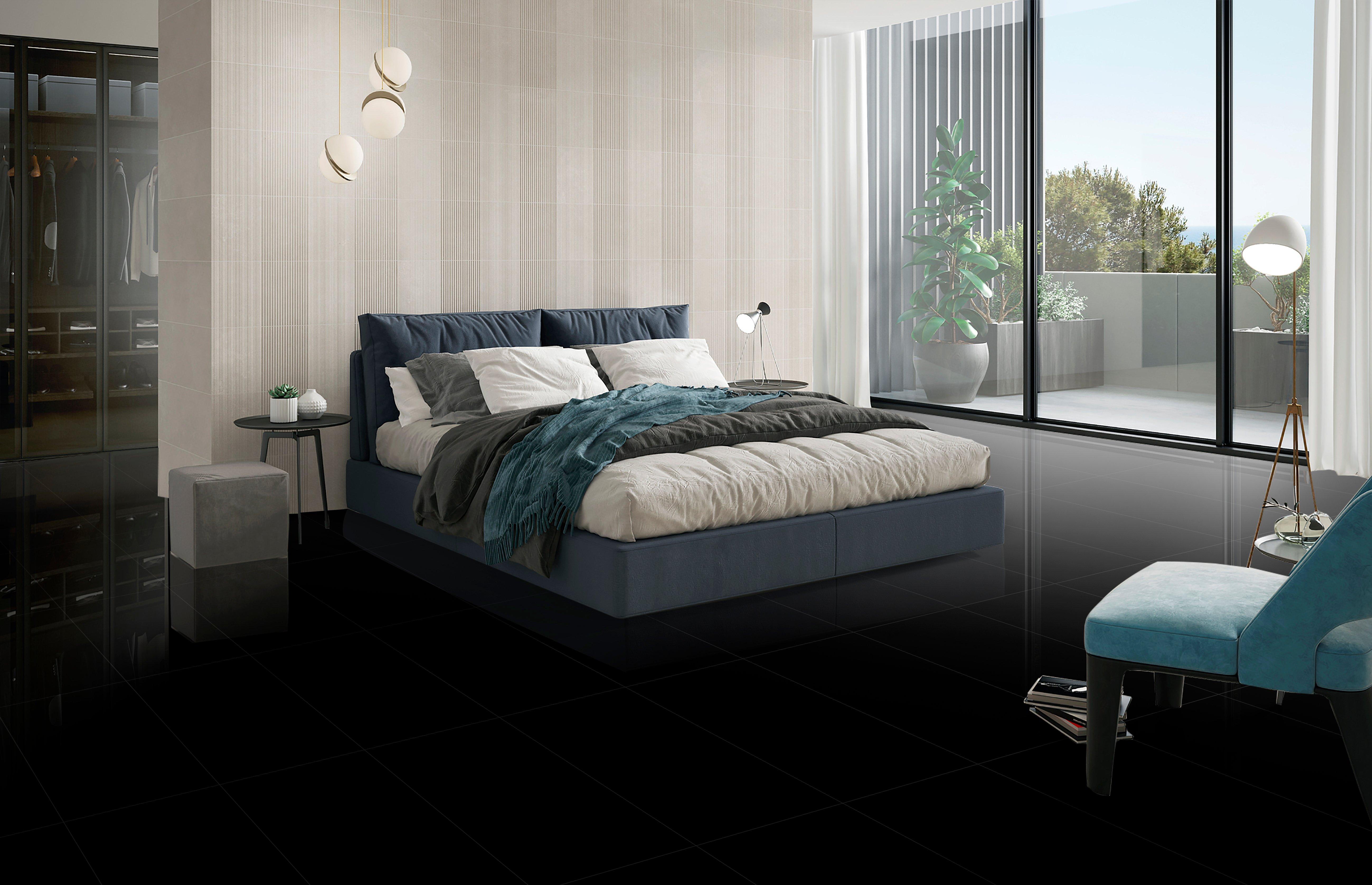 Iceland Black Polished Porcelain Tile