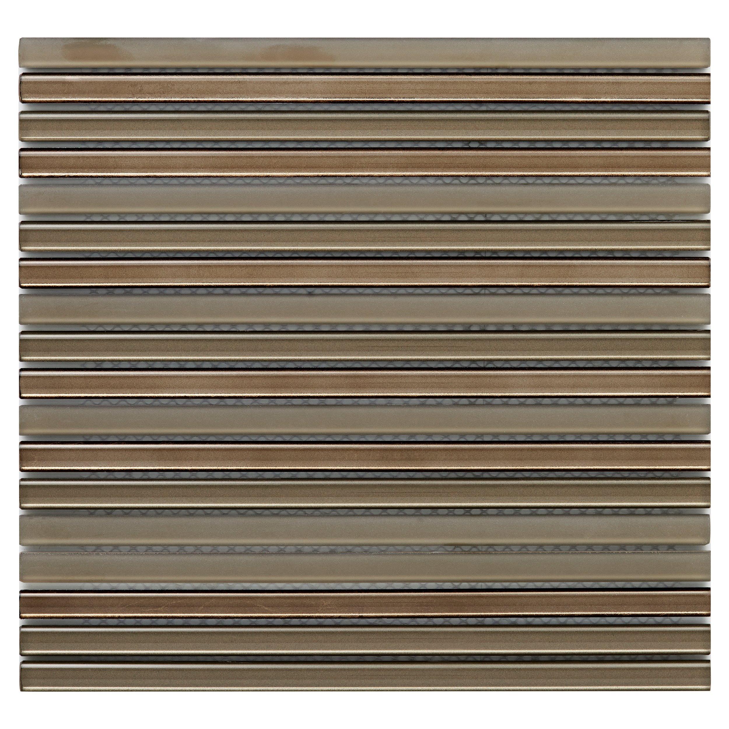 Bronze Fluted Stack Glass Mosaic