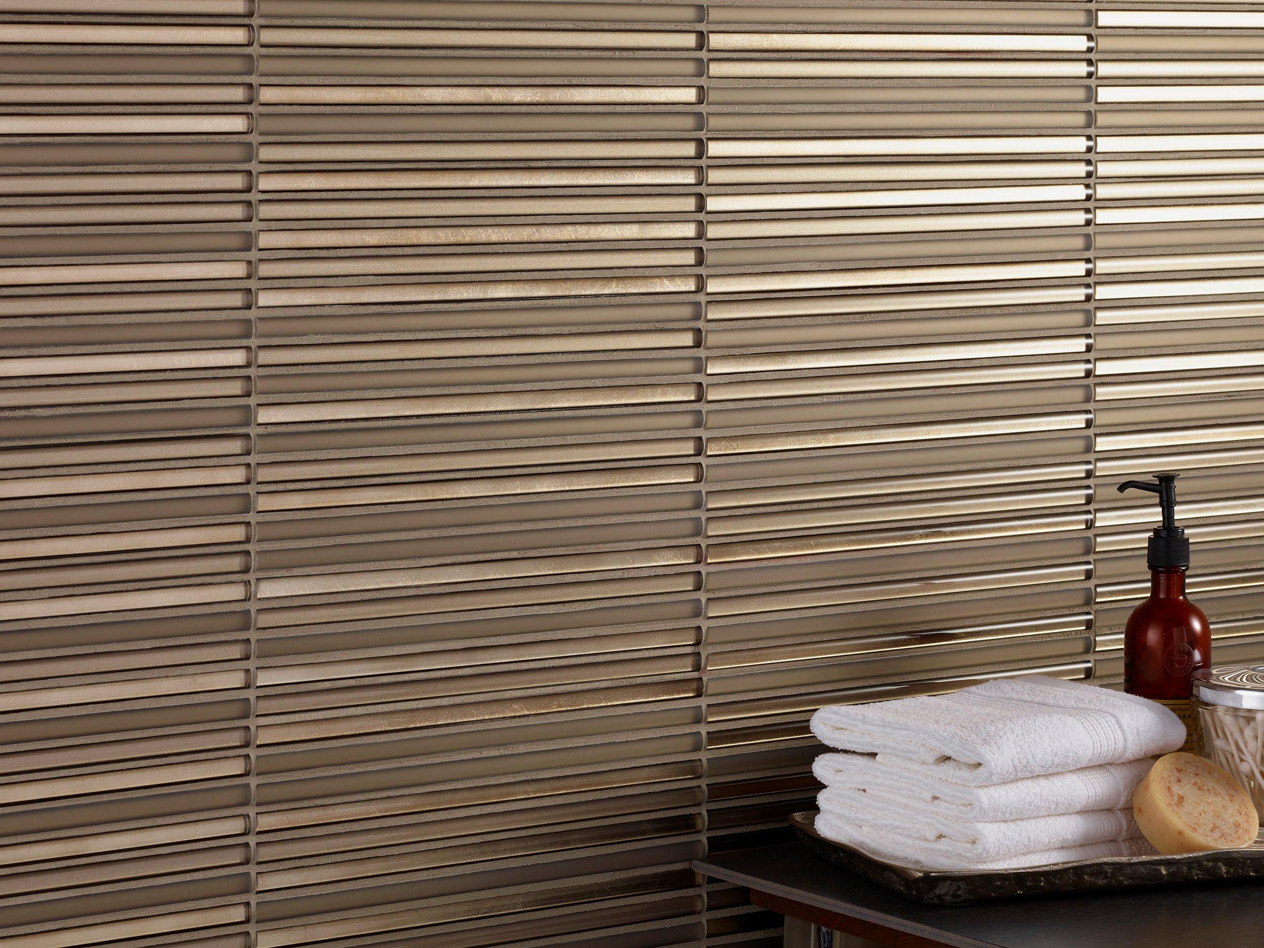 Bronze Fluted Stack Glass Mosaic