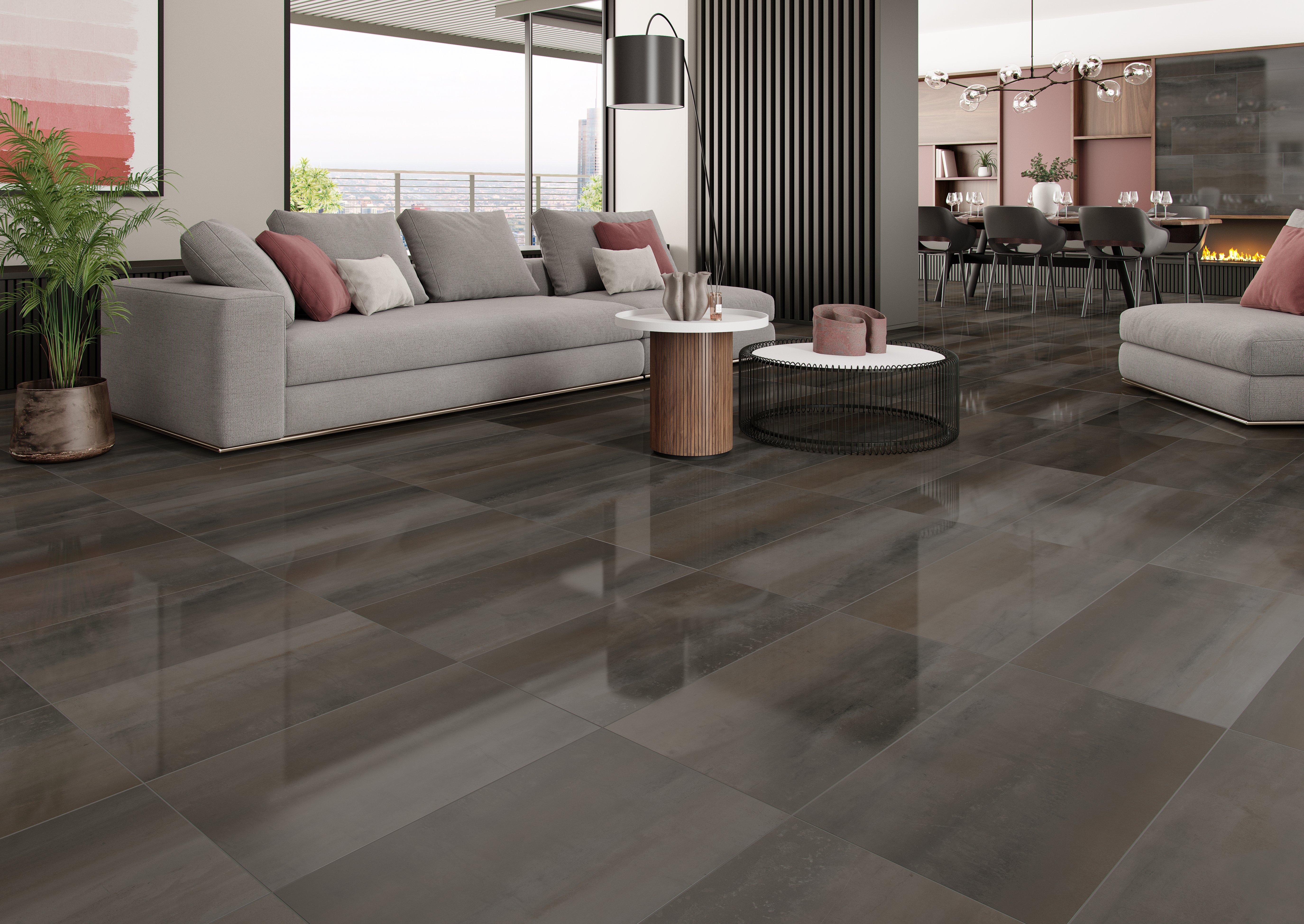 Manhattan Steel Polished Porcelain Tile