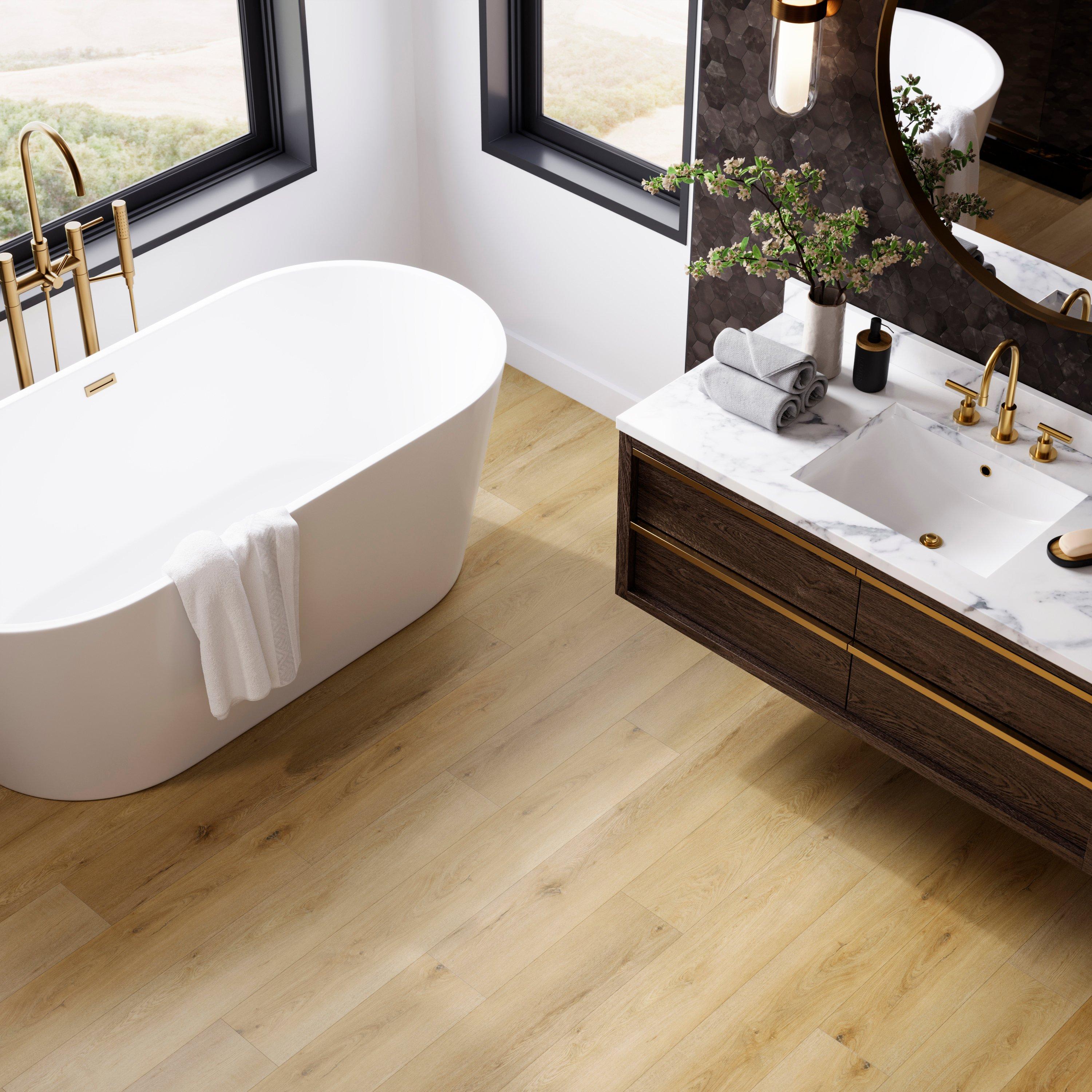 Oakleigh Blonde Waterproof Rigid Core Luxury Vinyl Plank - Cork Pad