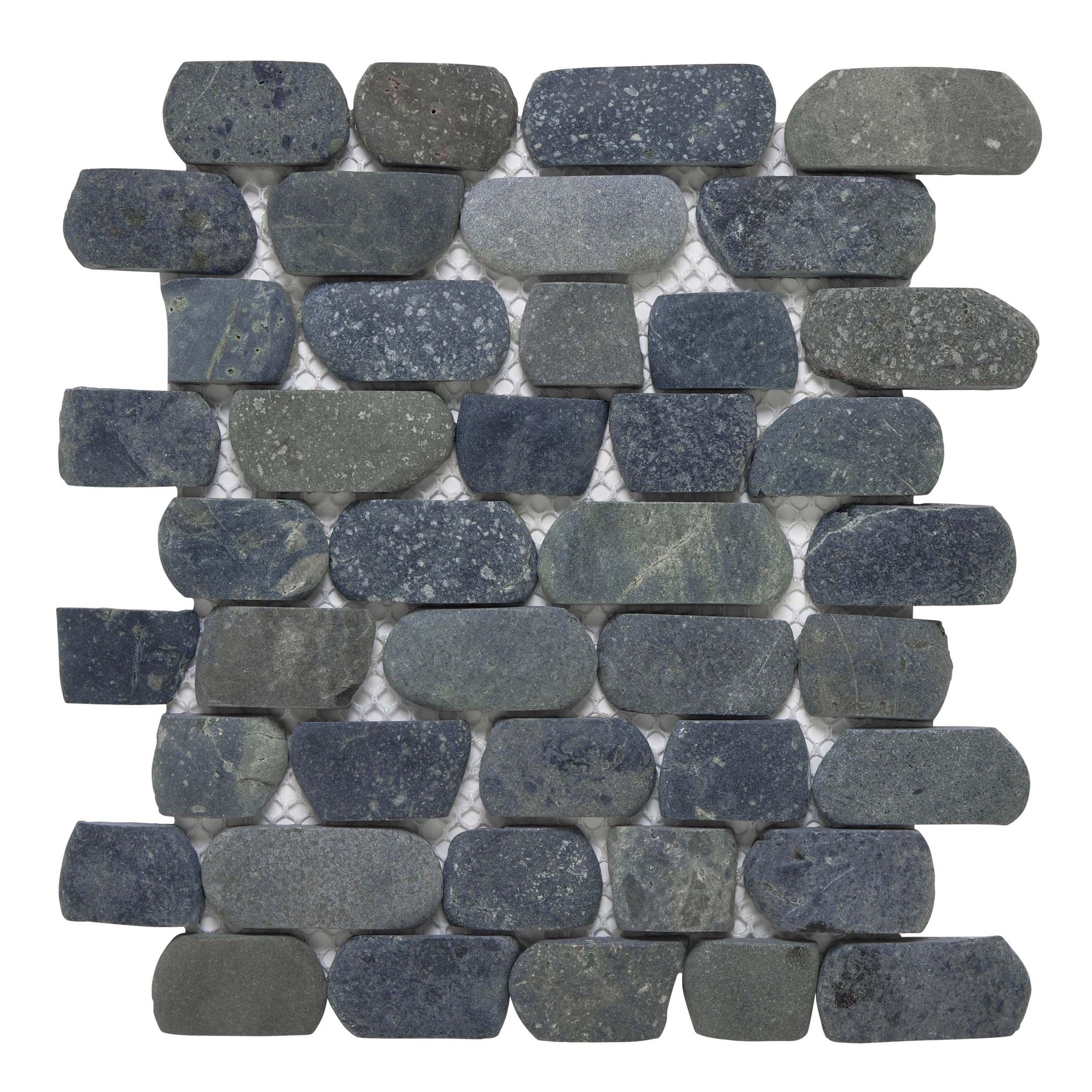 Lake Tahoe Black Strip Pebble Mosaic
