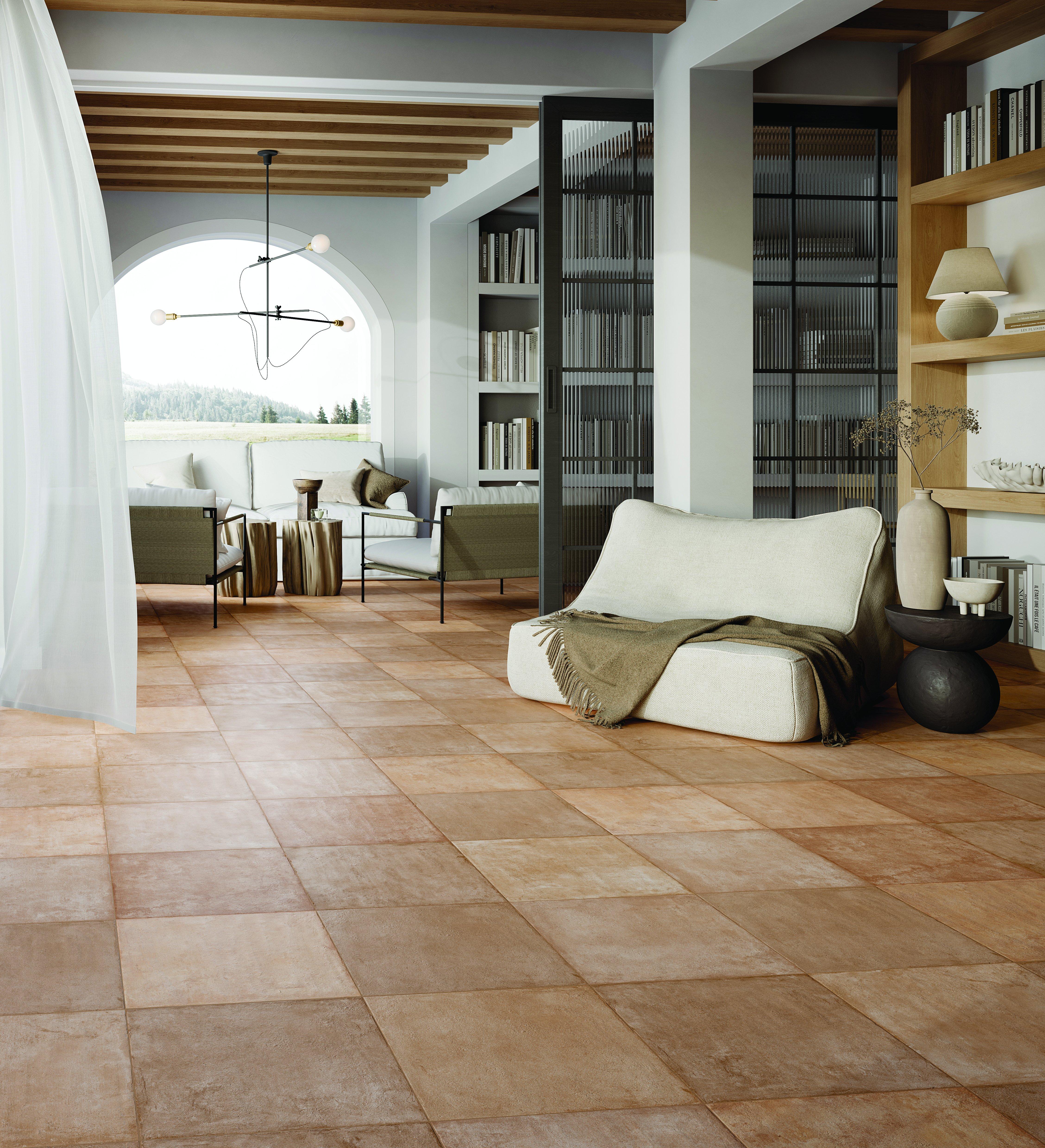 Terracotta Tile Floors in 16x16 Square Floor Tile Pavers