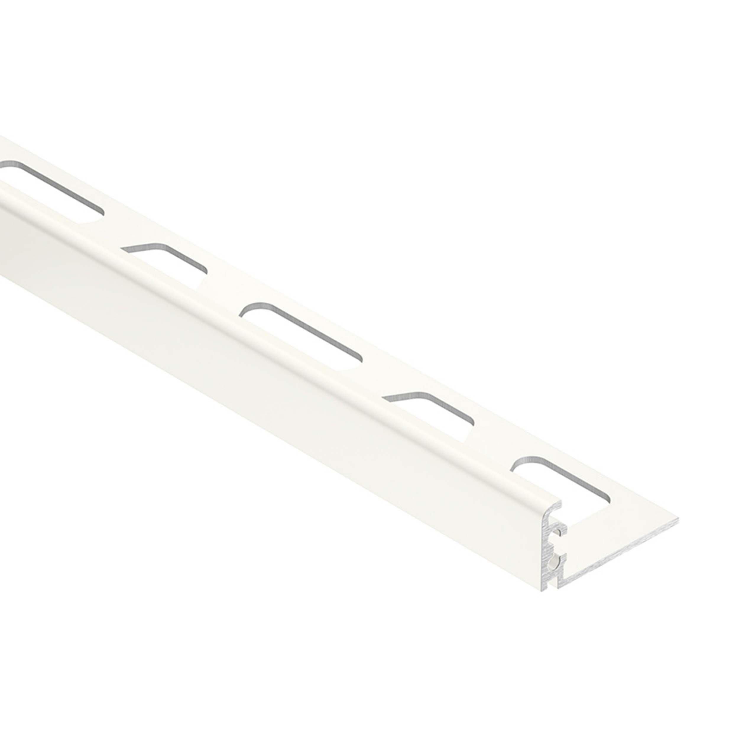 Schluter Jolly Edge Trim 1/2in. Anodized Aluminum Bright White
