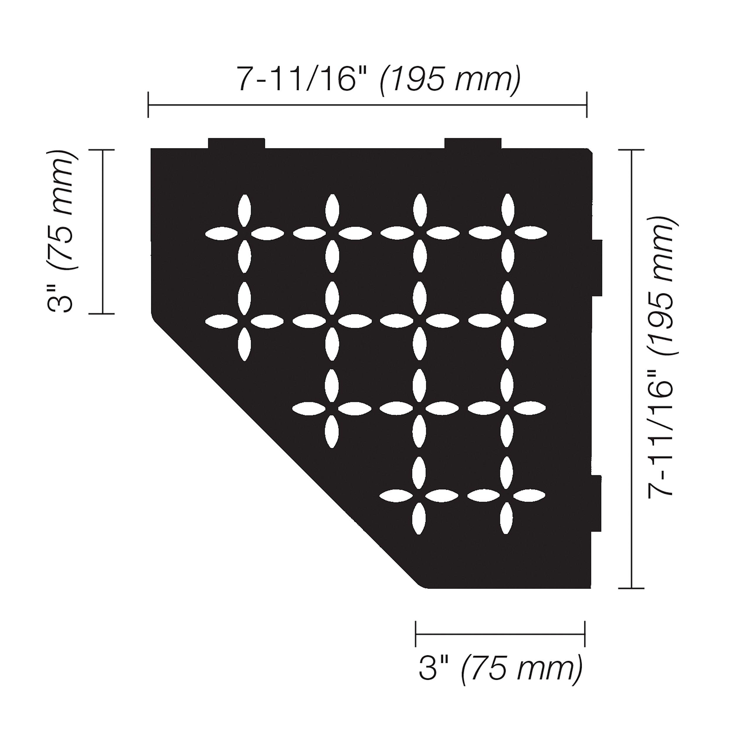 Schluter Shelf Pentagonal Corner Floral Matte Black