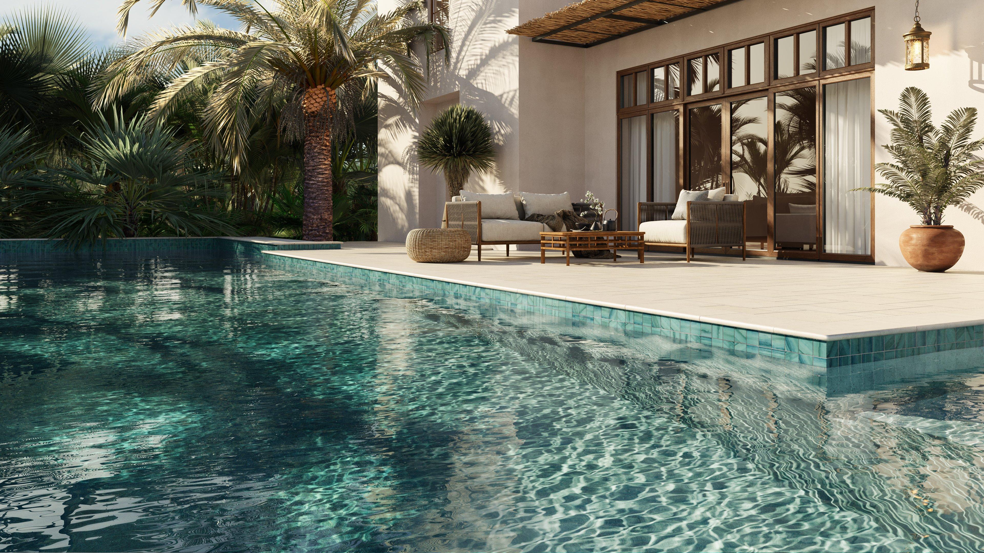 Playa Del Carmen 3 in. Square Porcelain Mosaic