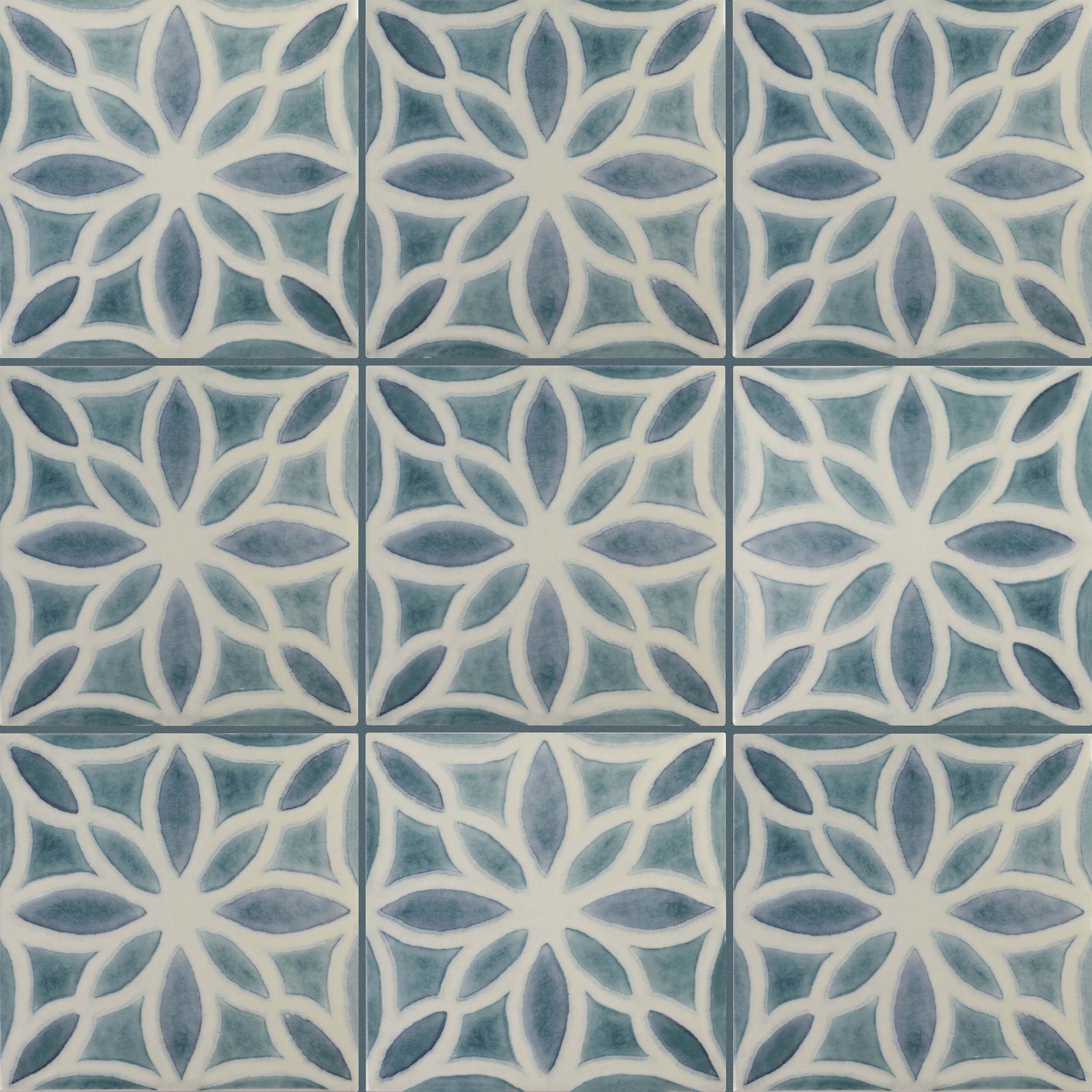 Magnolia Bleu High Gloss Porcelain Tile