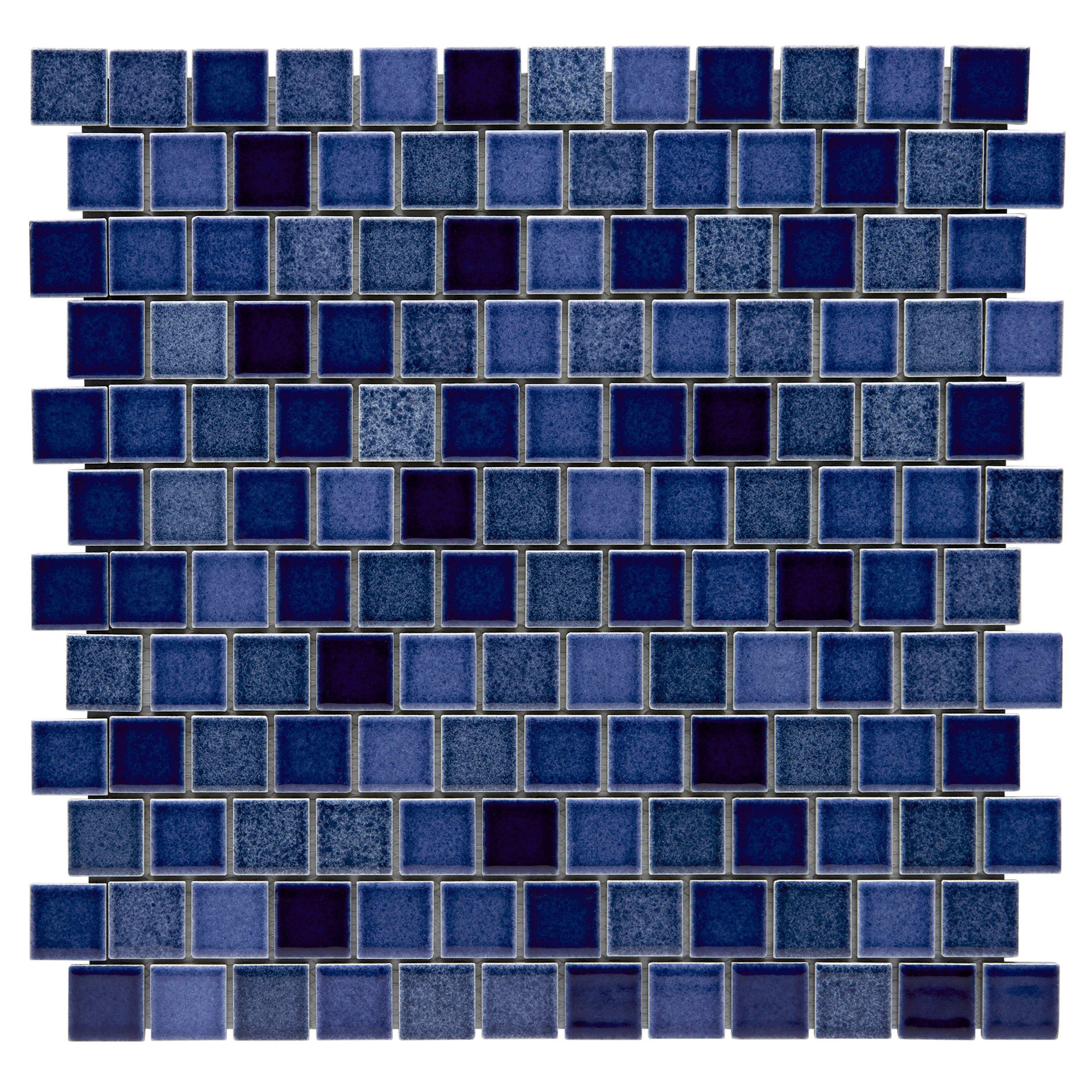 Playa Vista Azul Square Porcelain Mosaic | Floor and Decor