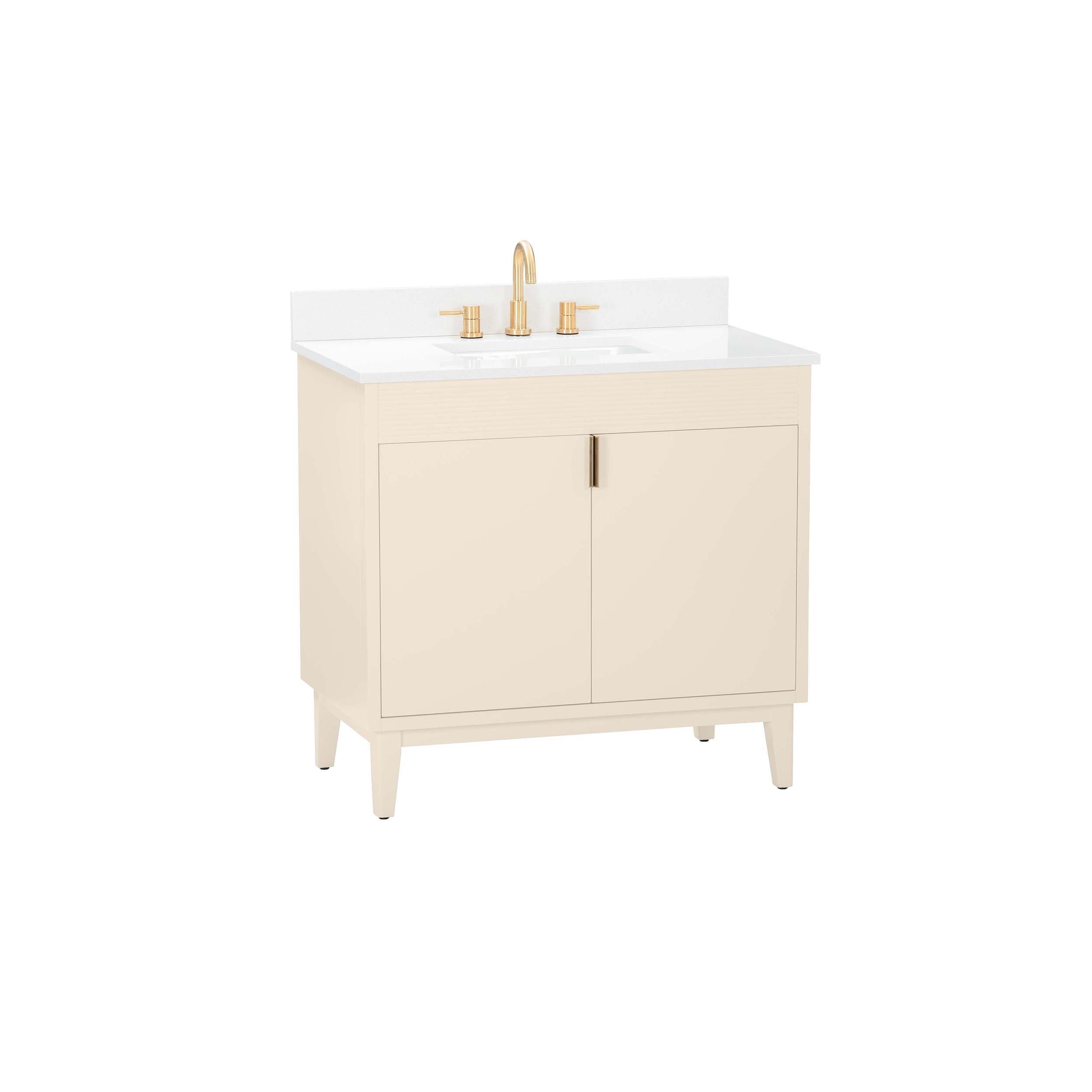 Julian 37 in. Off-White Vanity with Engineered Stone Top