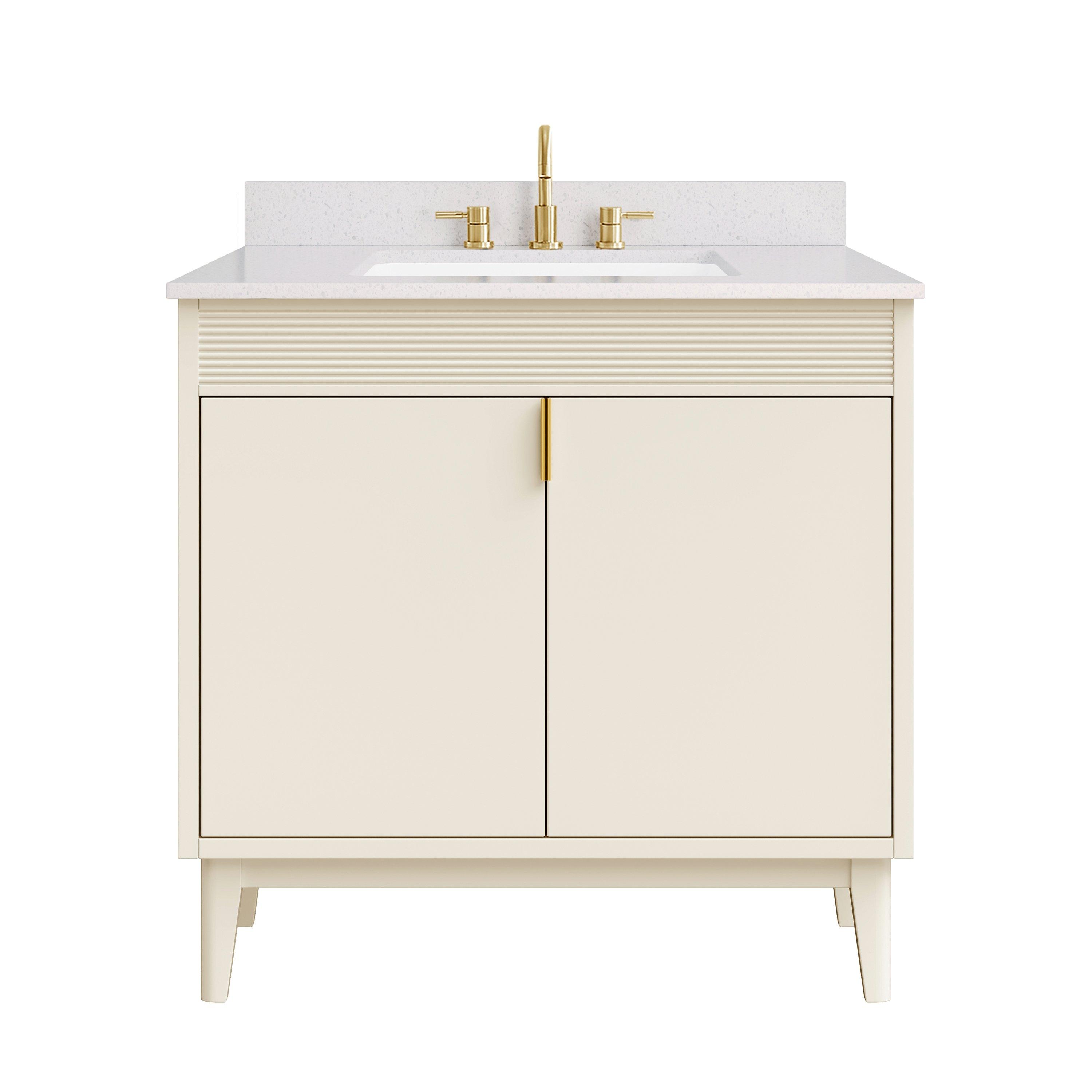 Julian 37 in. Off-White Vanity with Engineered Stone Top