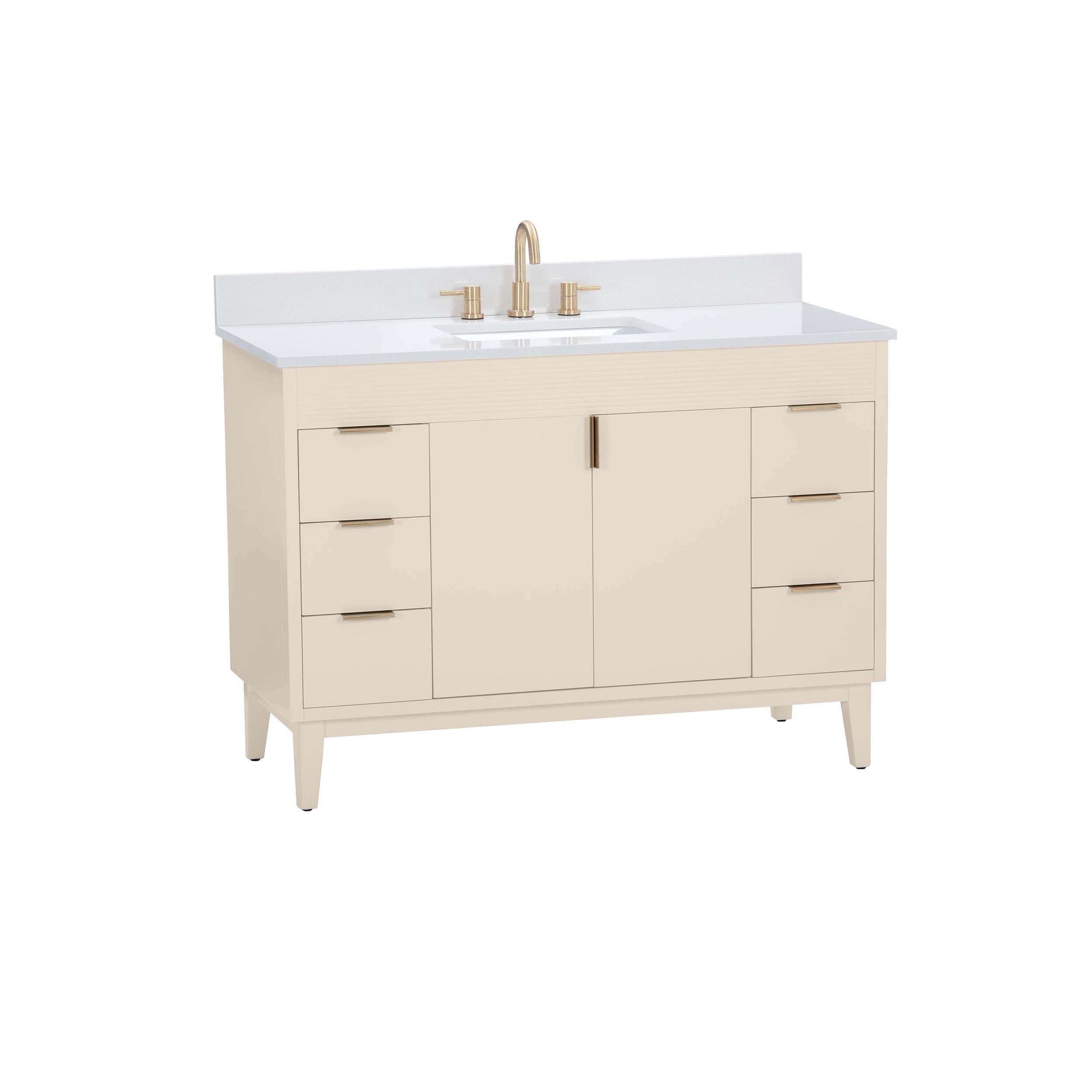 Julian 49 in. Off-White Vanity with Engineered Stone Top
