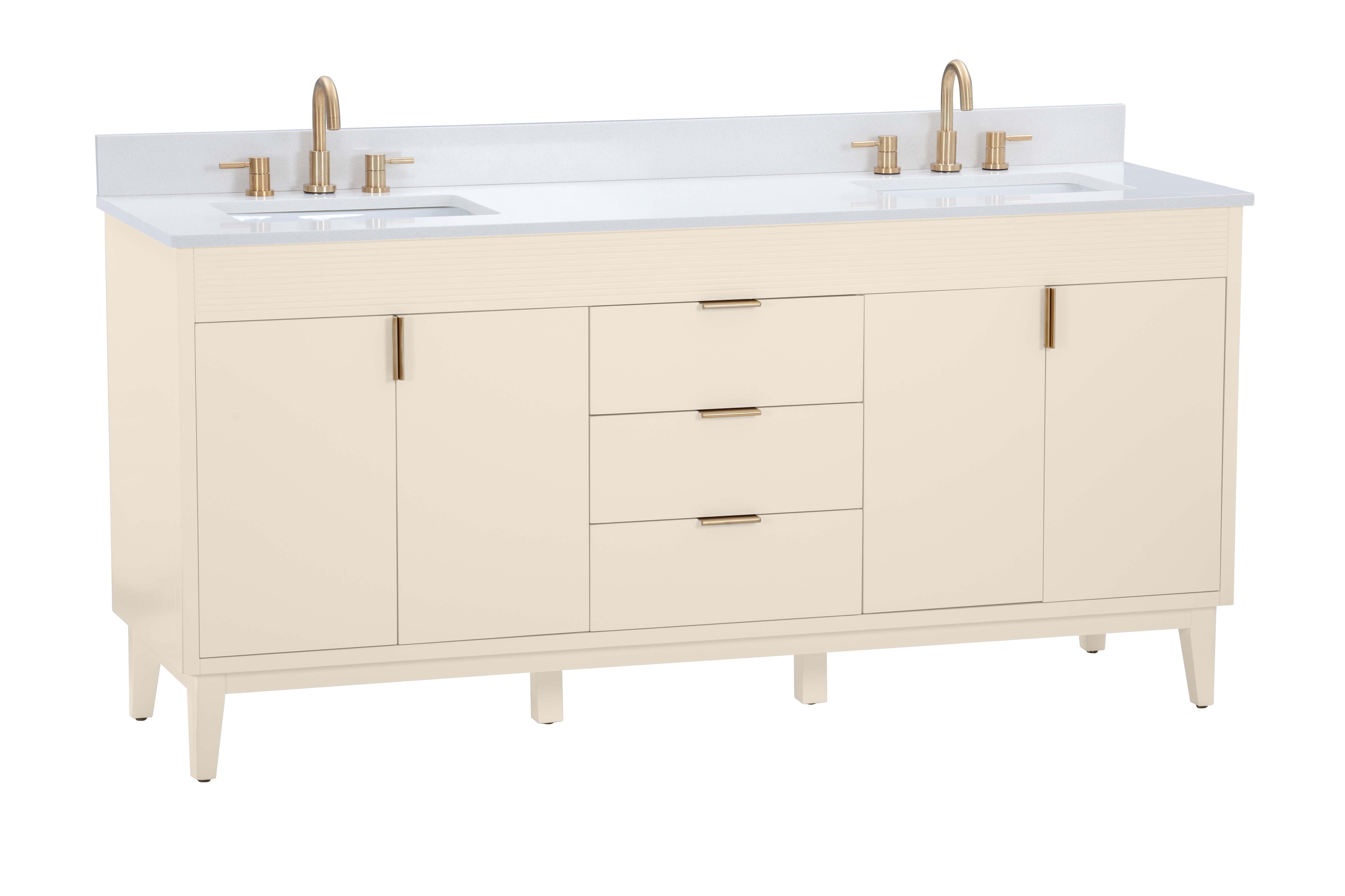 Julian 73 in. Off-White Vanity with Engineered Stone Top