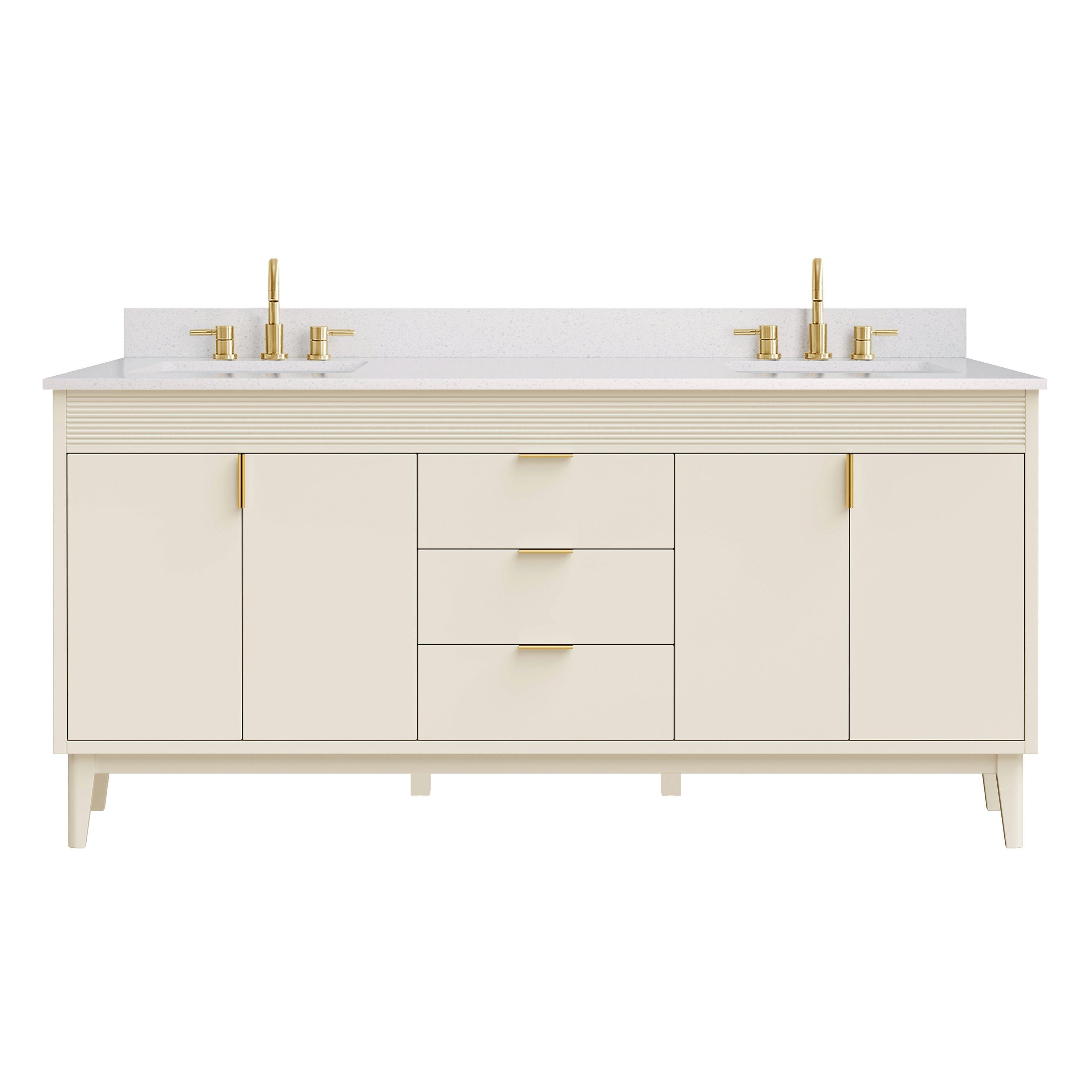 Julian 73 in. Off-White Vanity with Engineered Stone Top